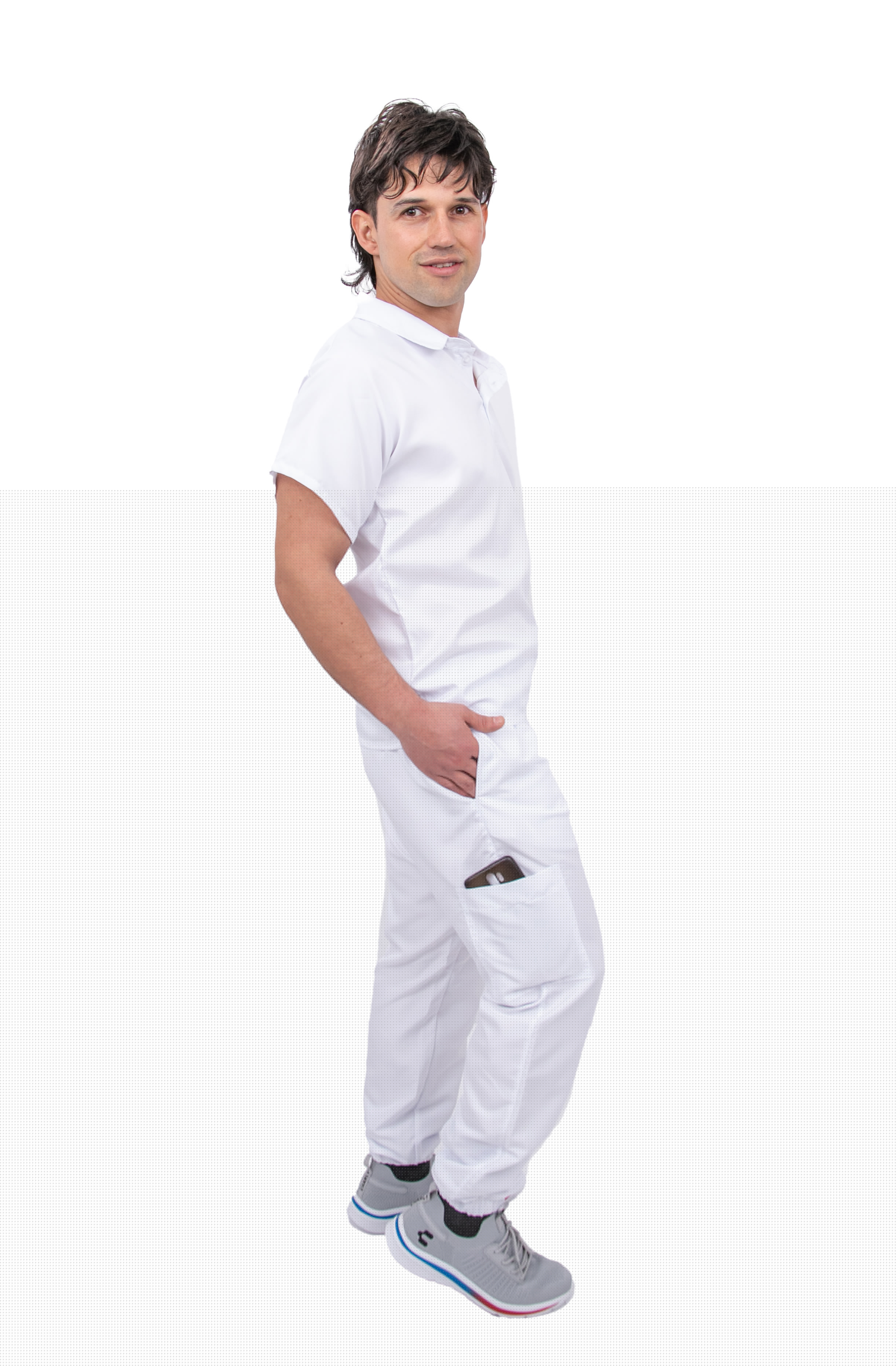 Foto 4 pulgar | Pijama Quirúrgica Jogger Blanca para Hombre