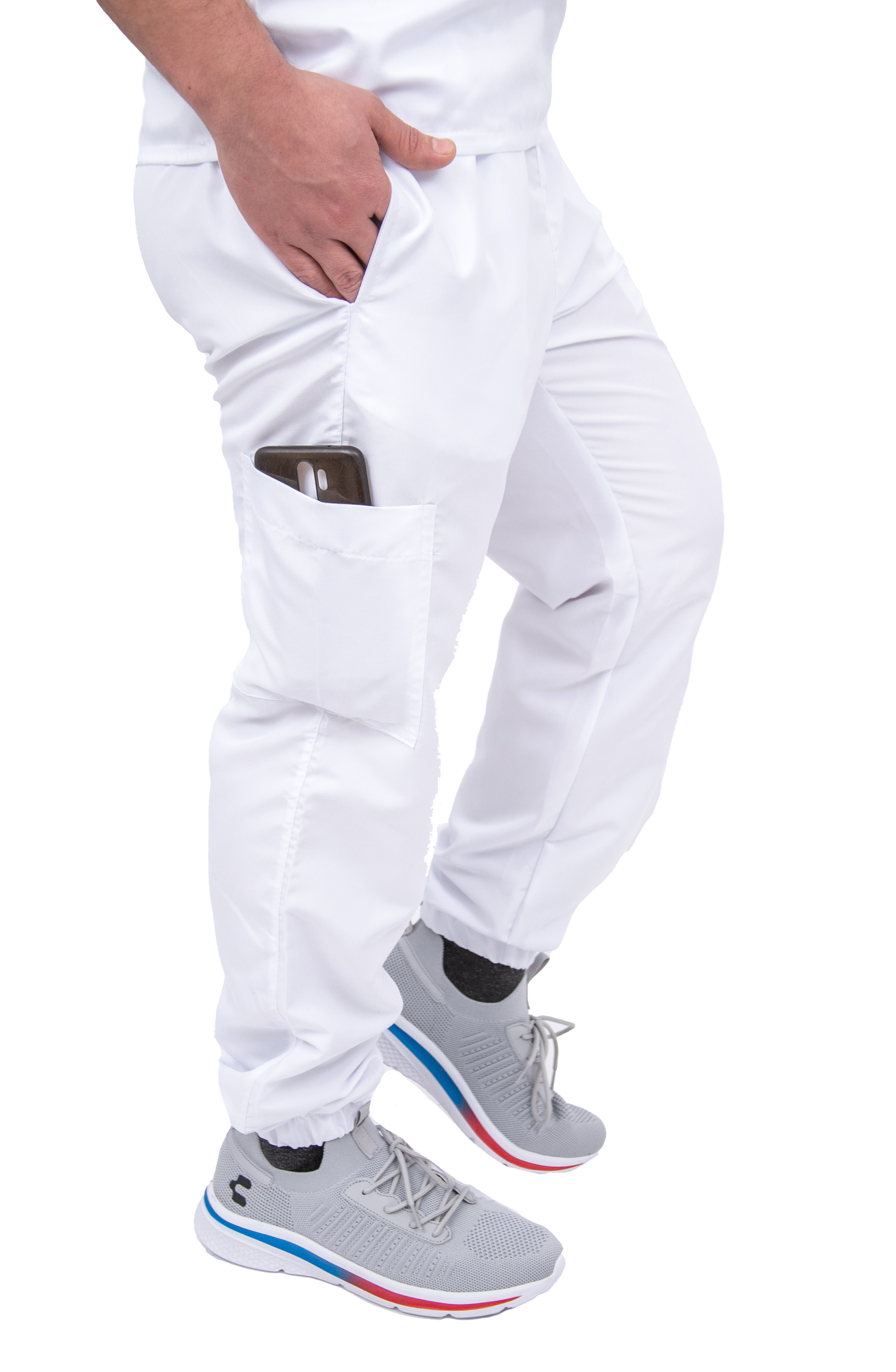 Foto 5 pulgar | Pijama Quirúrgica Jogger Blanca para Hombre