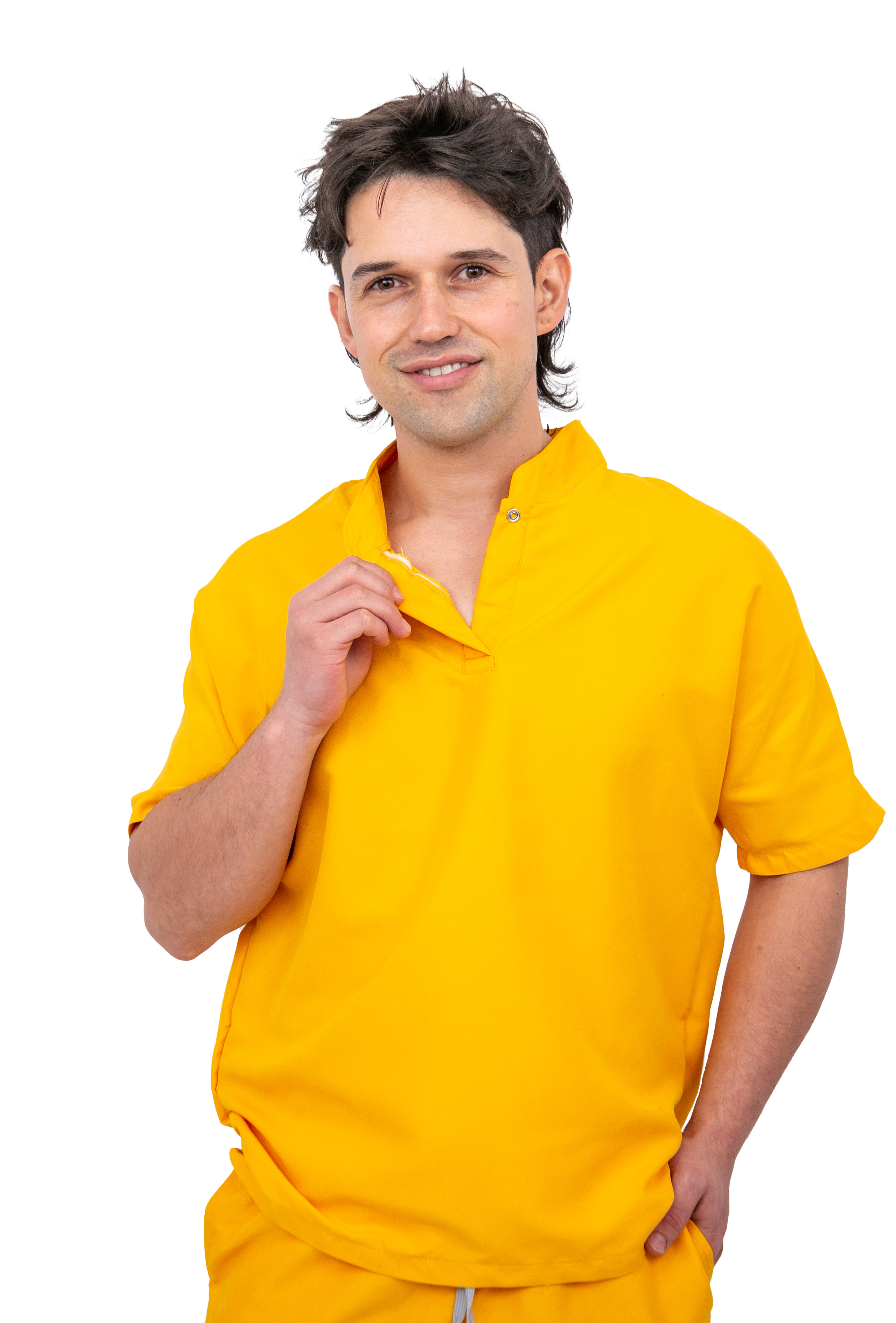 Foto 3 pulgar | Pijama Quirúrgica Amarilla para Hombre