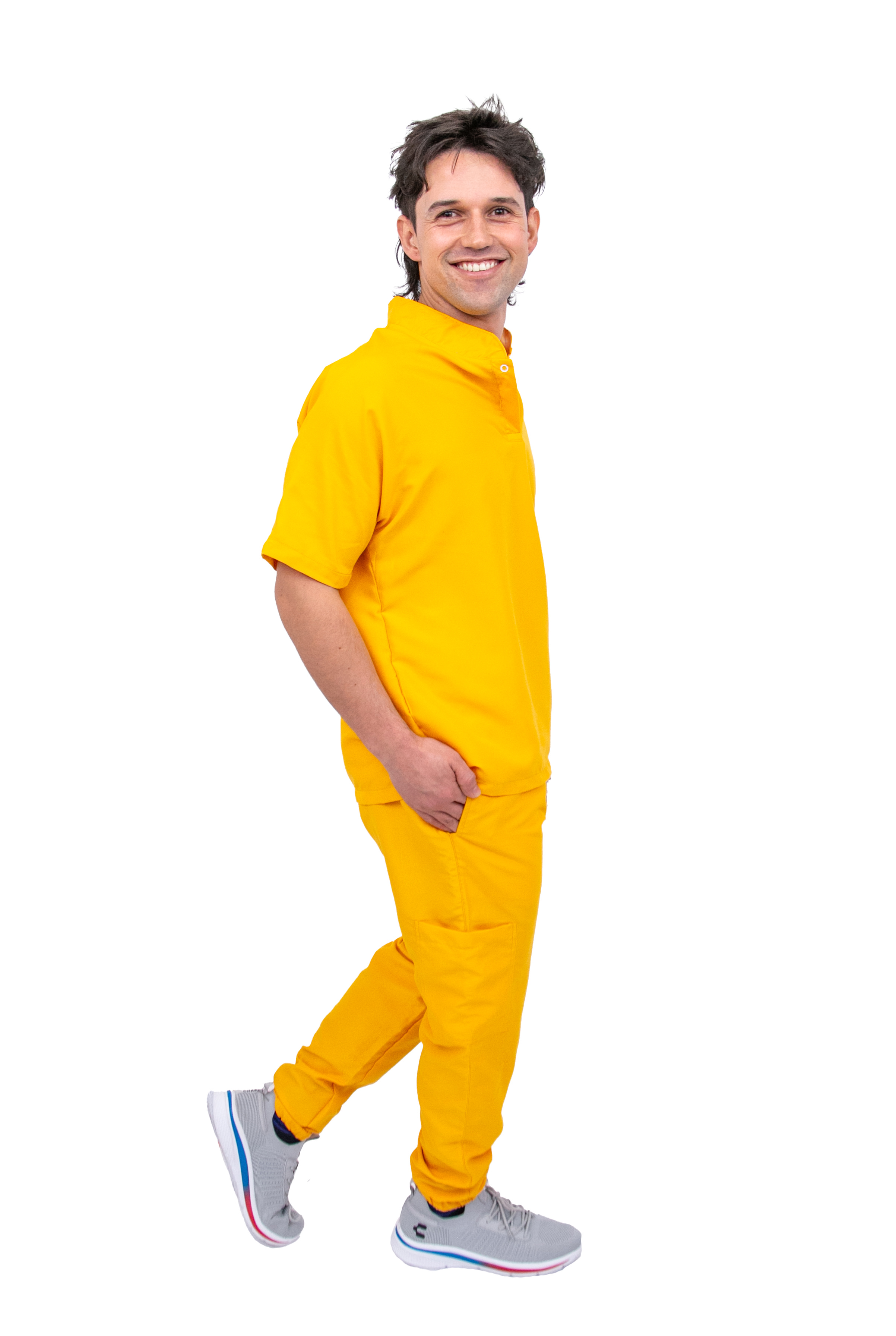 Foto 4 pulgar | Pijama Quirúrgica Amarilla para Hombre