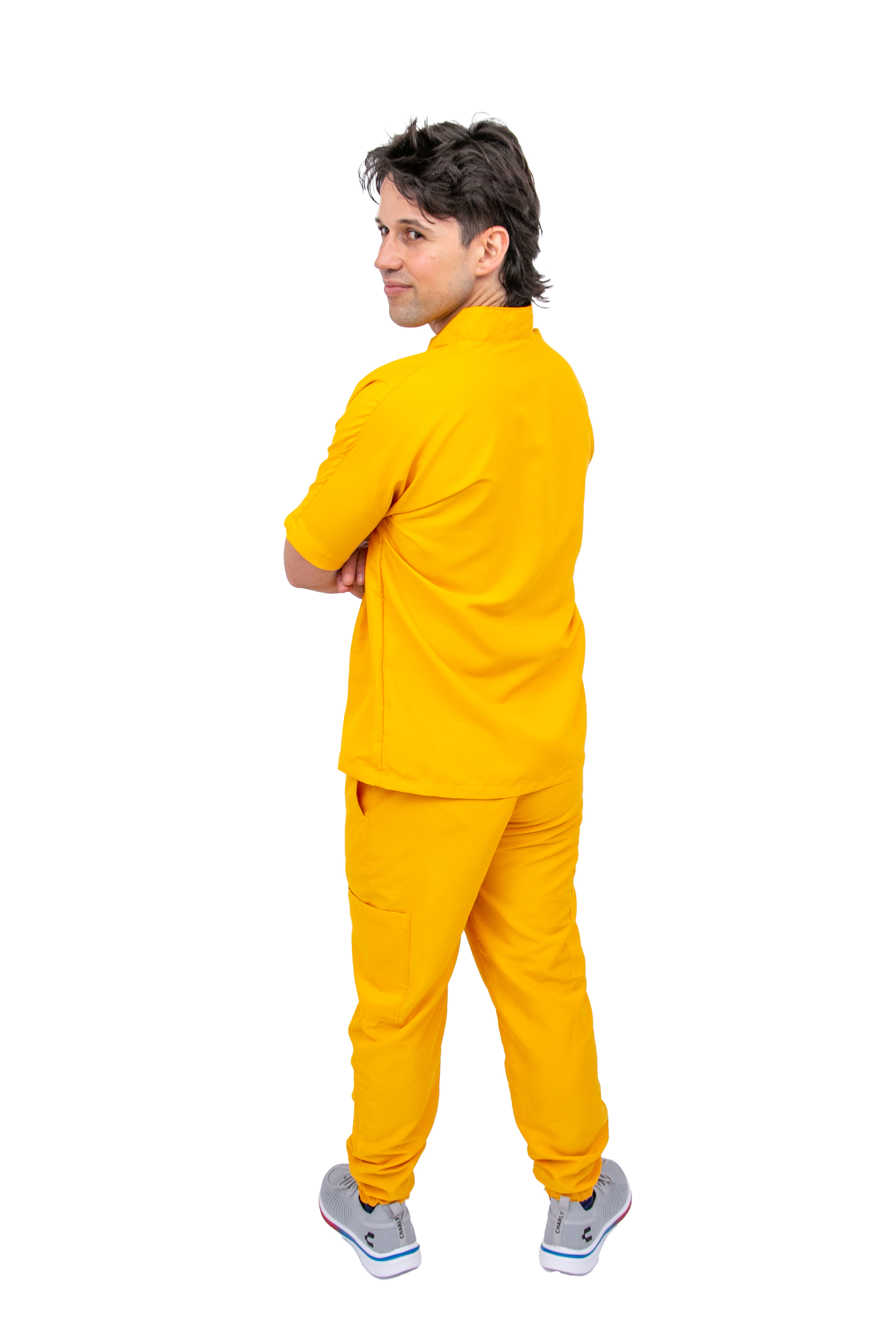 Foto 6 pulgar | Pijama Quirúrgica Amarilla para Hombre
