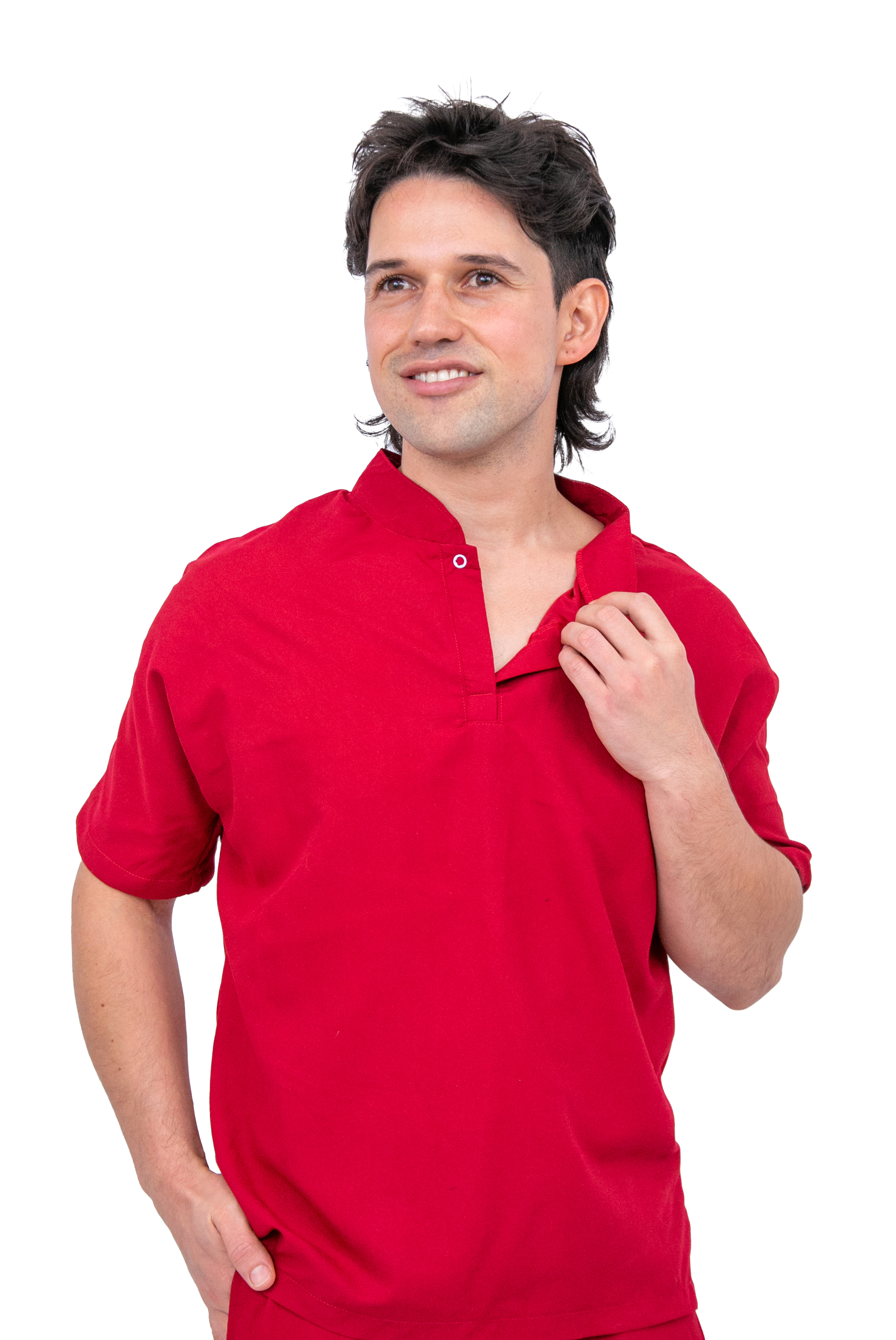Foto 3 pulgar | Pijama Quirúrgica Roja para Hombre