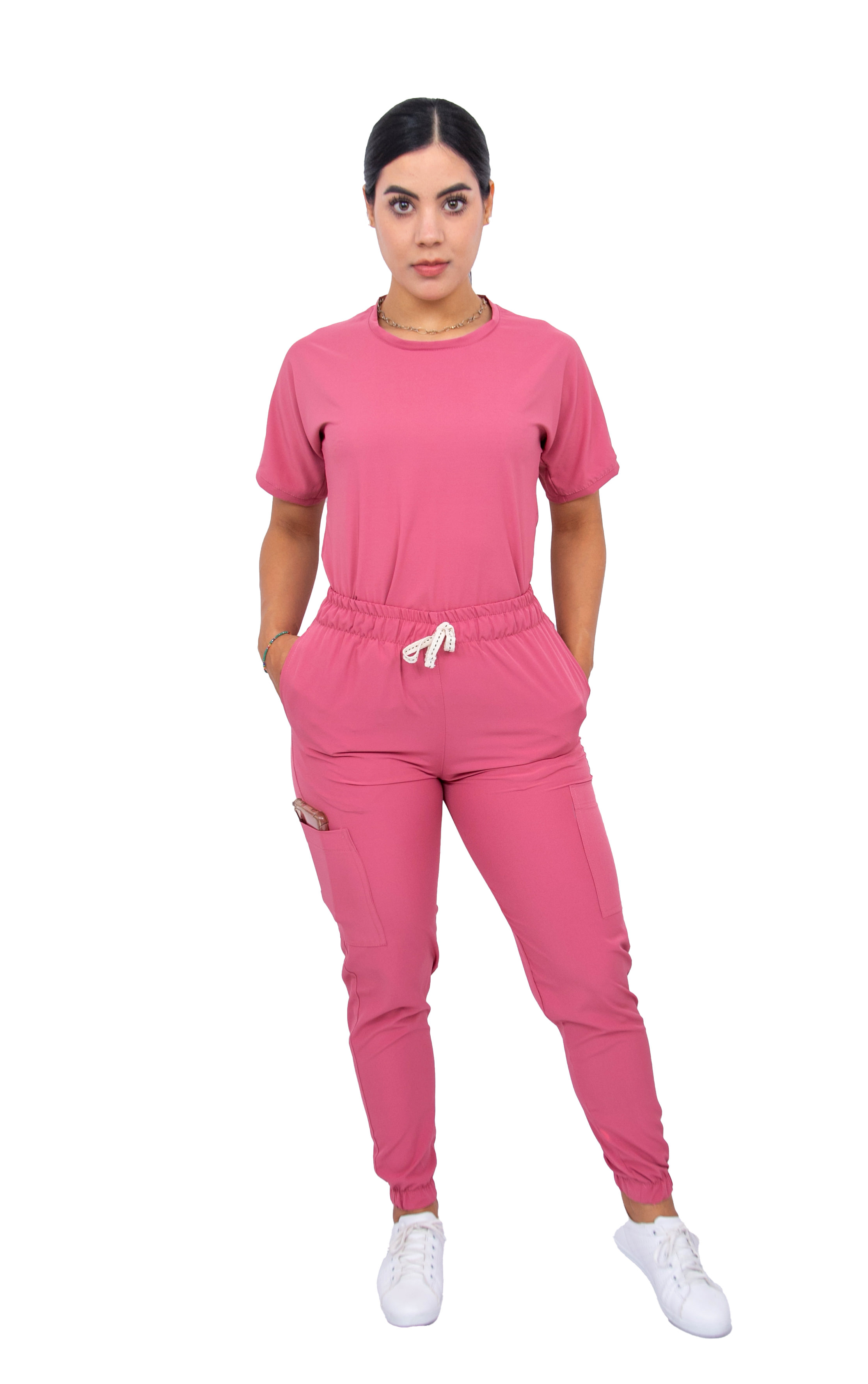 Foto 2 pulgar | Uniforme Quirúrgico Stretch Rosa para Mujer