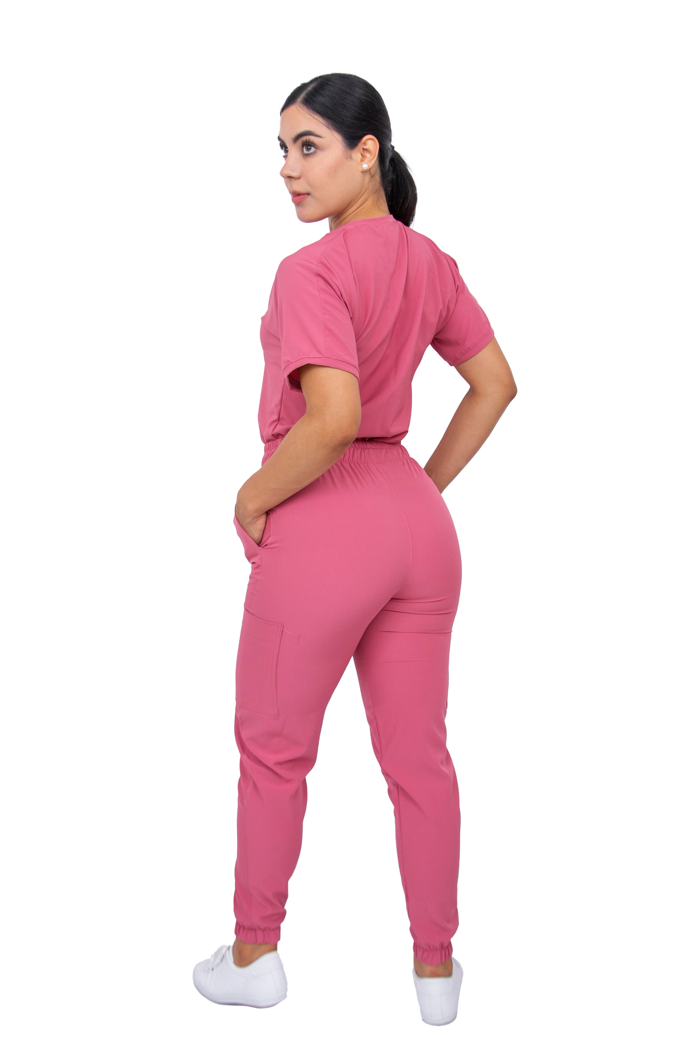 Foto 6 pulgar | Uniforme Quirúrgico Stretch Rosa para Mujer