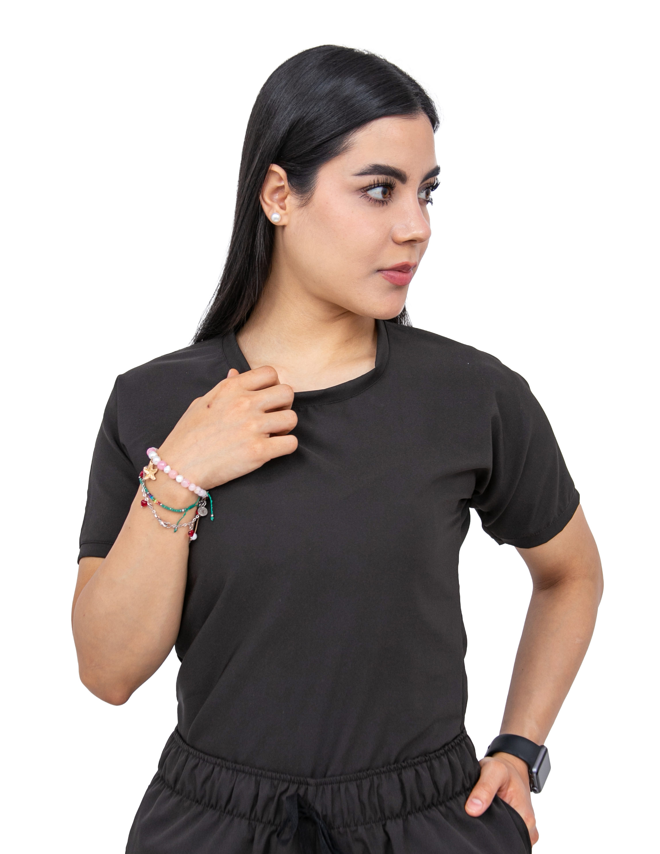 Foto 3 pulgar | Uniforme Quirúrgico Stretch Negro para Mujer