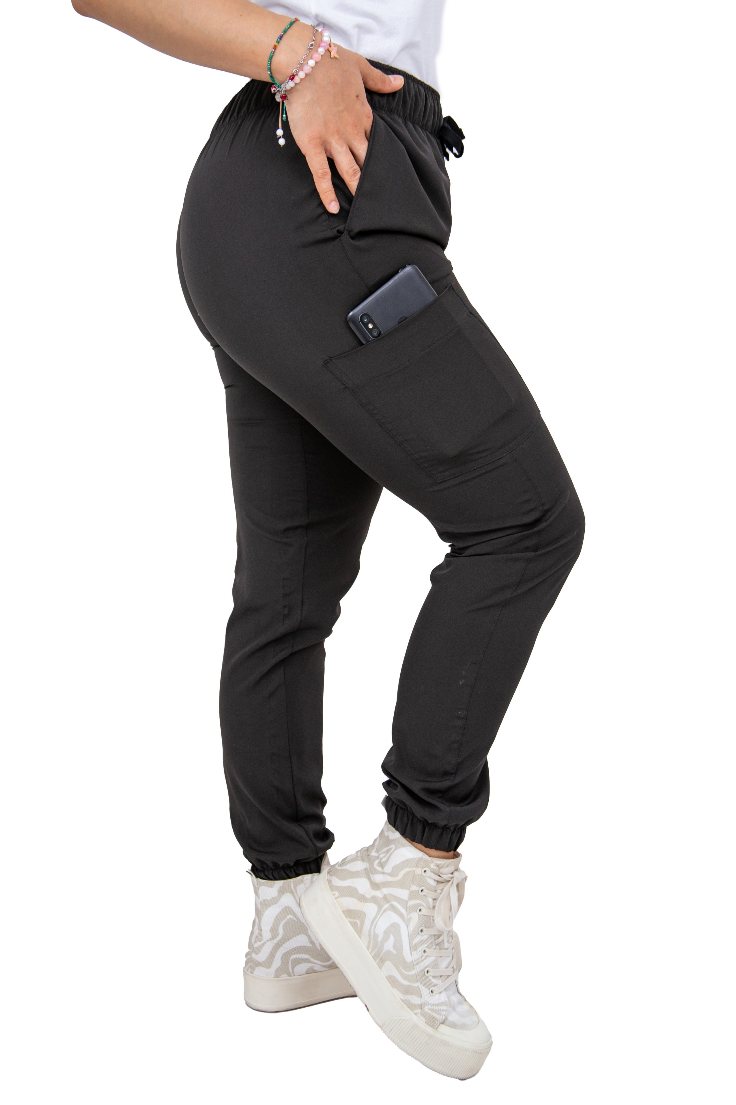 Foto 4 pulgar | Uniforme Quirúrgico Stretch Negro para Mujer
