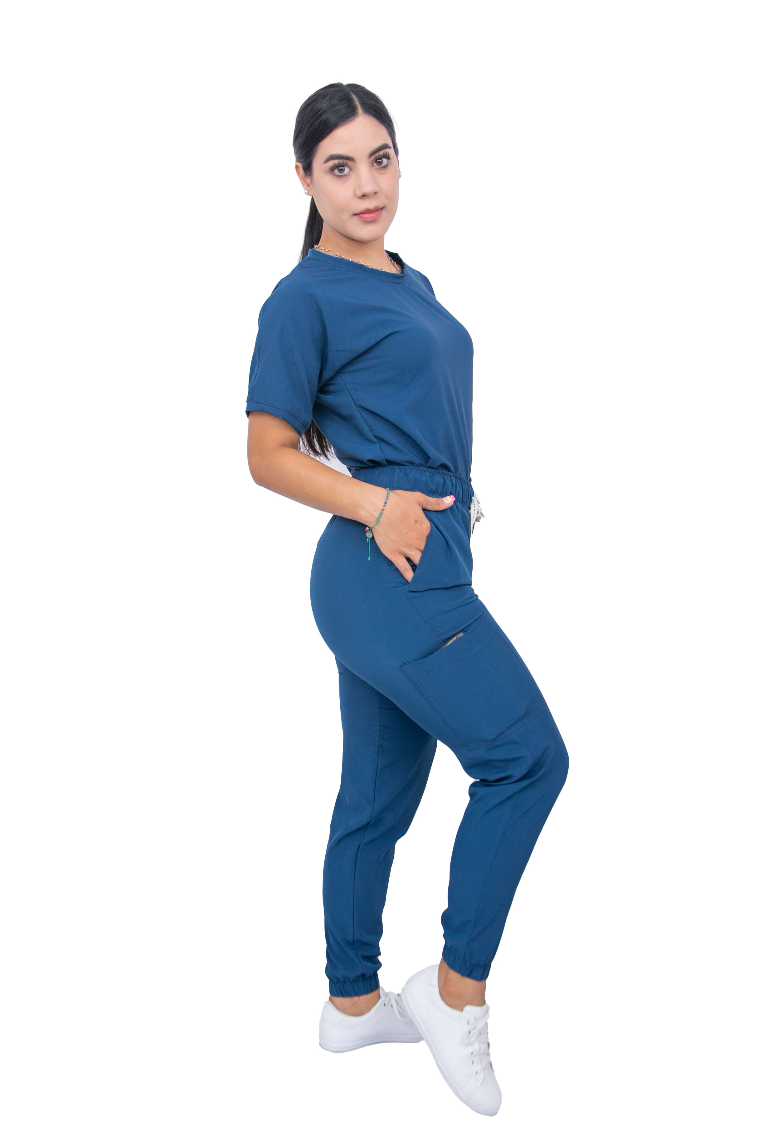 Foto 4 pulgar | Uniforme Quirúrgico Stretch Antifluidos Mujer Jogger Petróleo