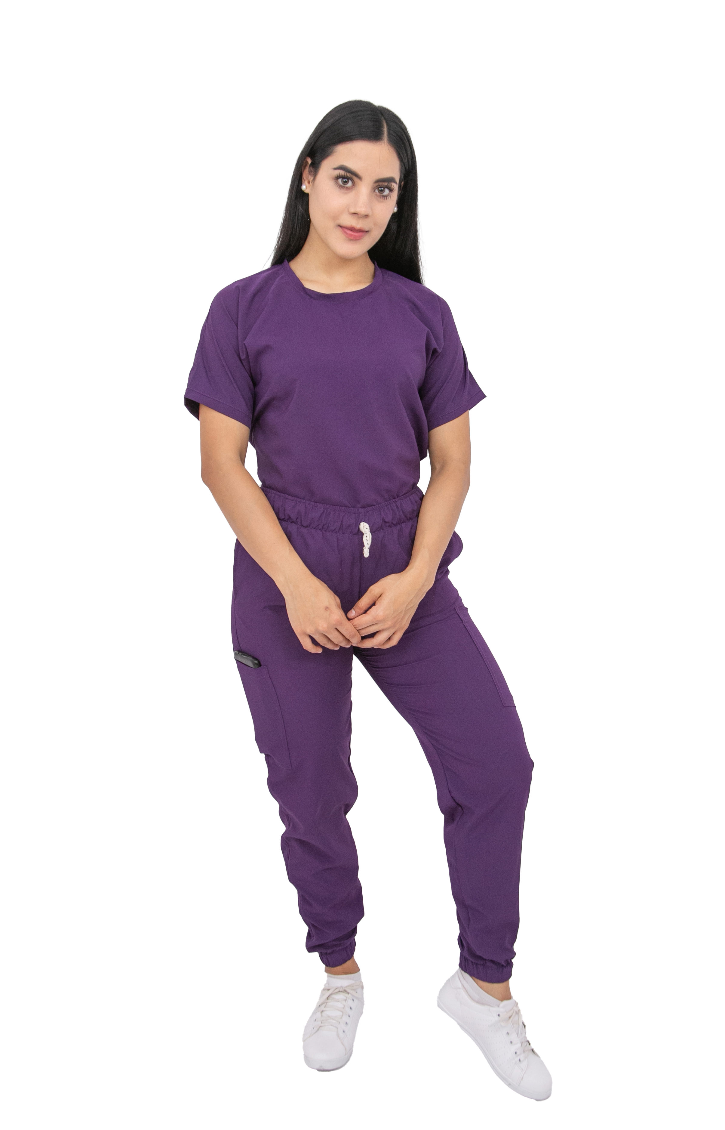 Foto 2 pulgar | Uniforme Quirúrgico Stretch Antifluidos Mujer Jogger Morado