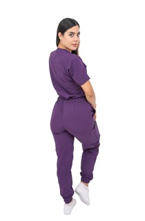 Foto 5 | Uniforme Quirúrgico Stretch Antifluidos Mujer Jogger Morado
