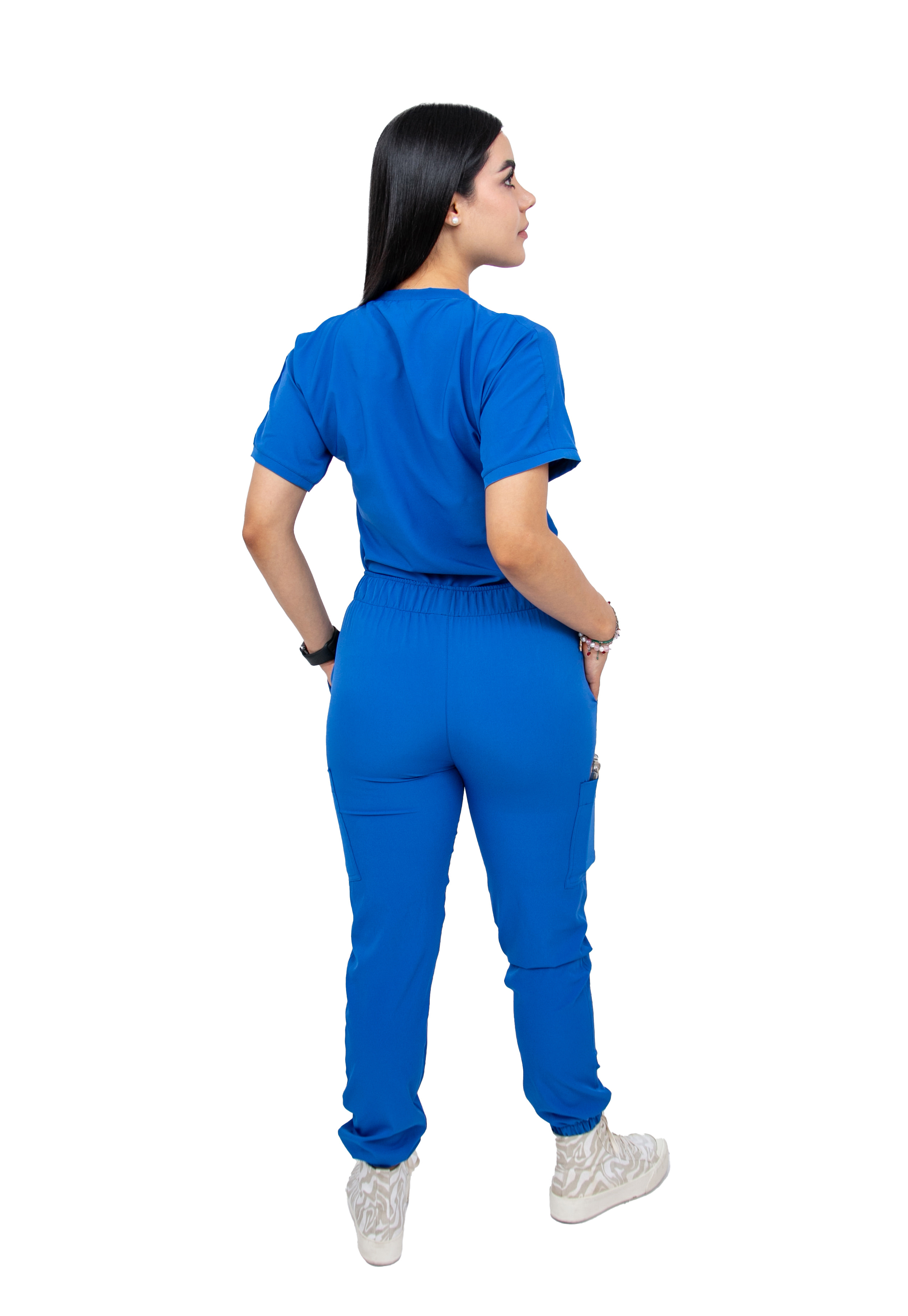 Foto 6 pulgar | Uniforme Quirúrgico Stretch Antifluidos Mujer Jogger Azul