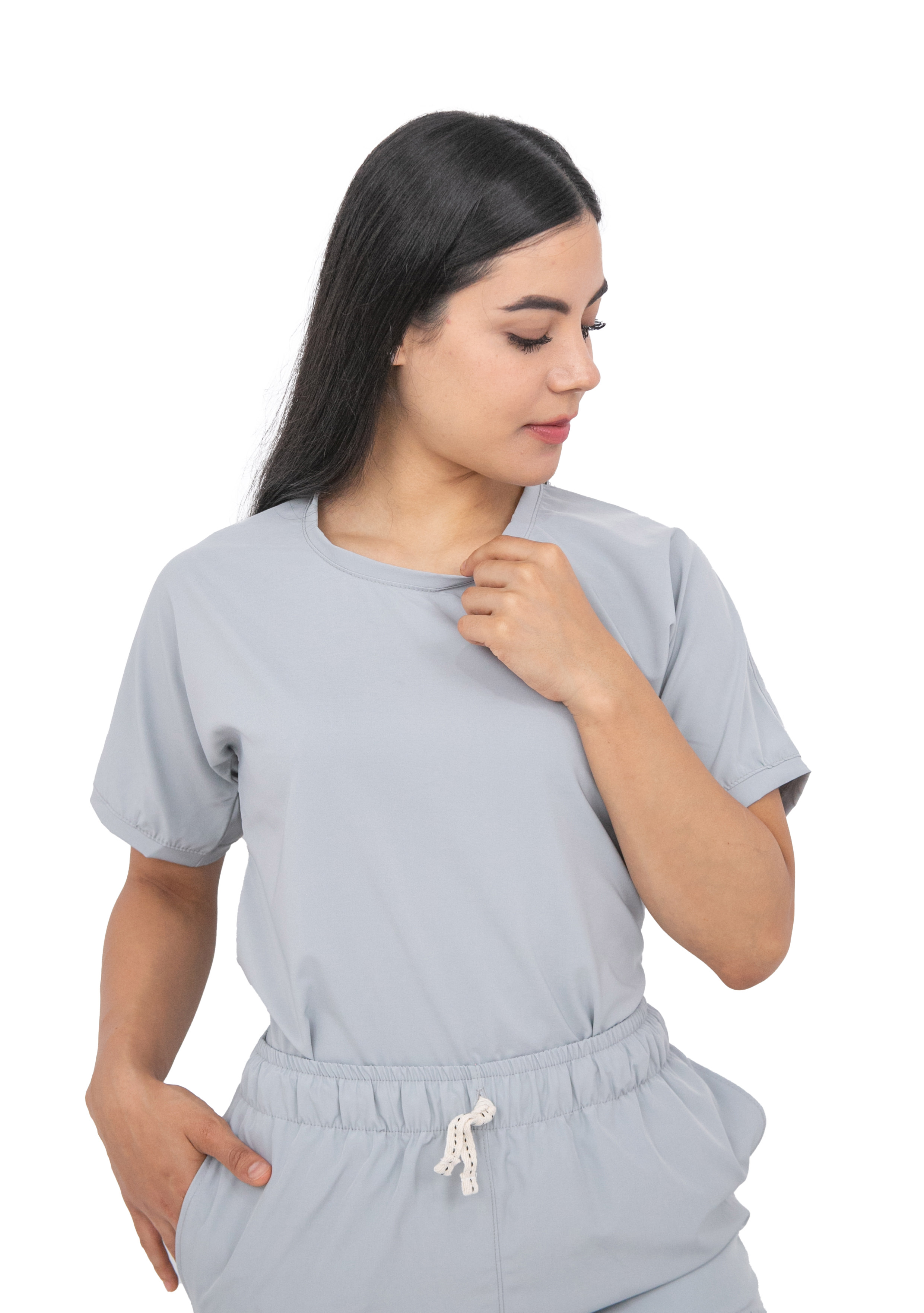 Foto 3 pulgar | Uniforme Quirúrgico Stretch Gris Antifluidos para Mujer