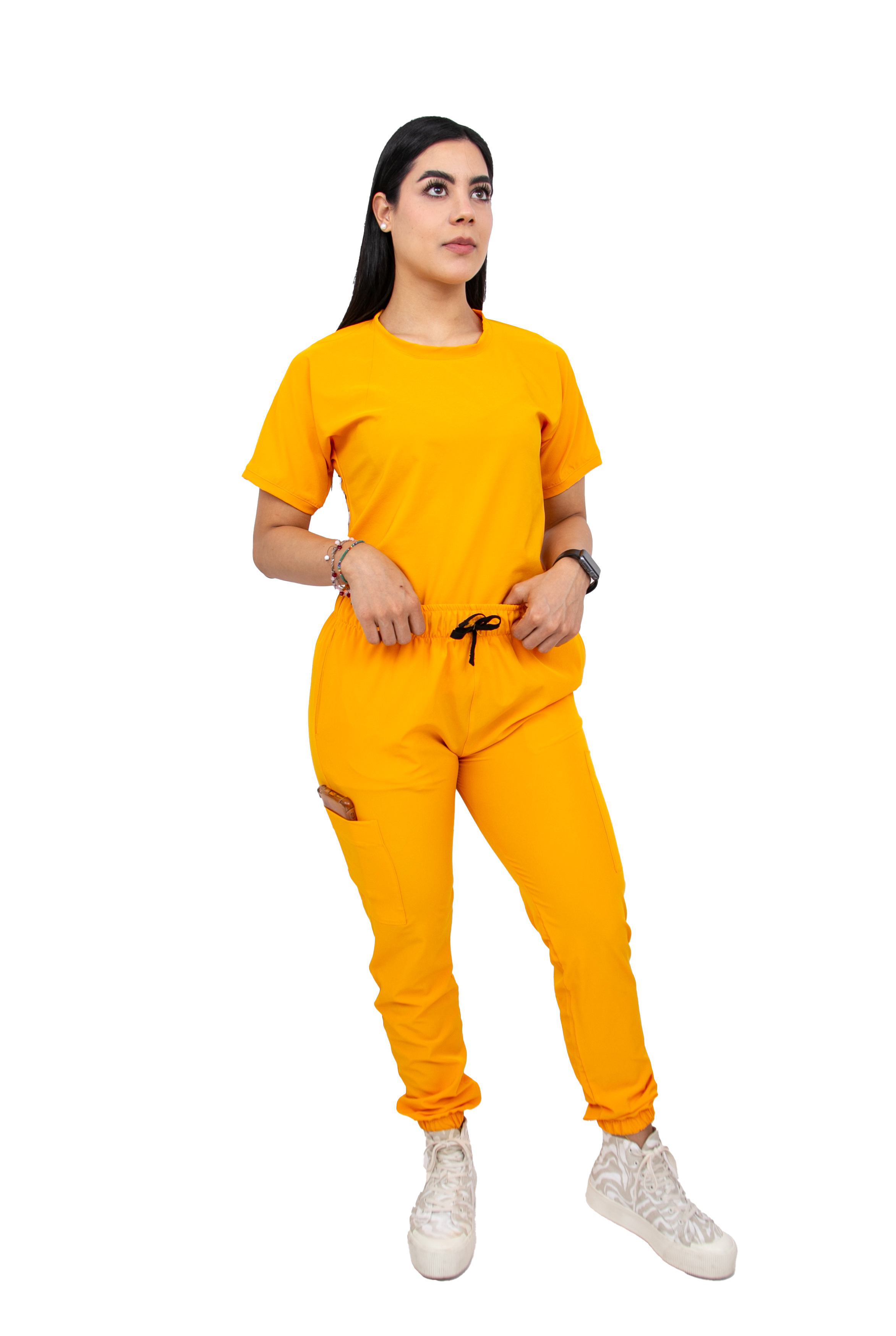 Foto 2 pulgar | Uniforme Quirúrgico Stretch Antifluidos Amarillo para Mujer