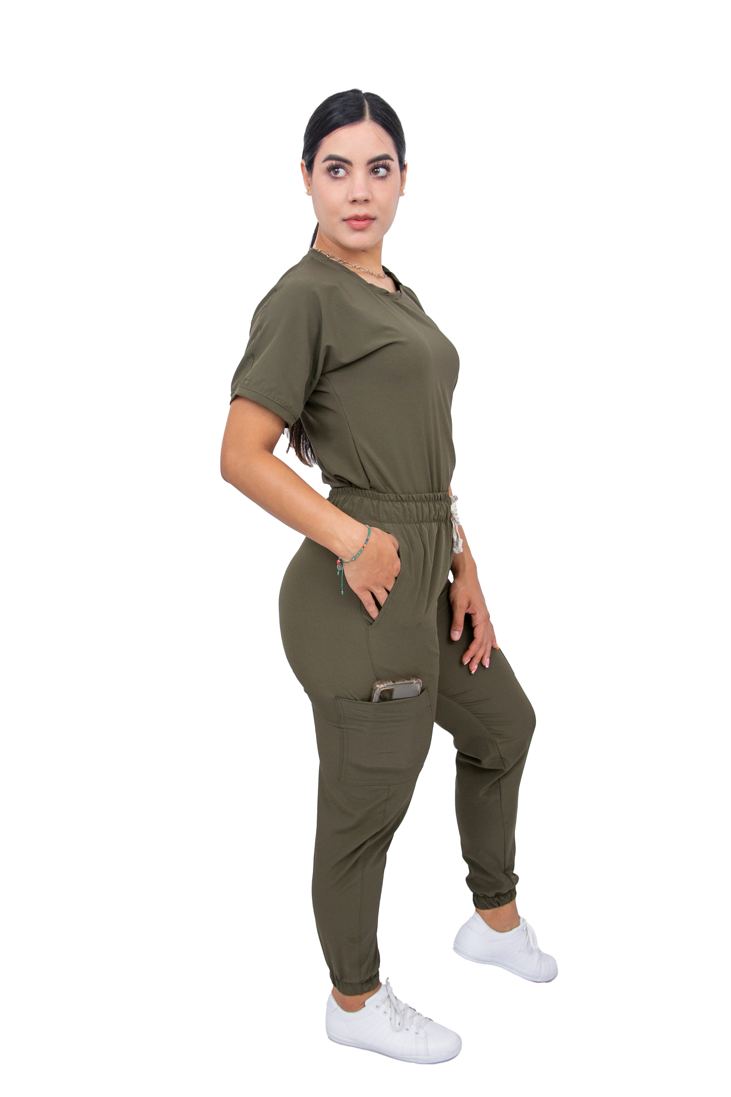 Foto 4 pulgar | Uniforme Quirúrgico Stretch Antifluidos Mujer Jogger Militar