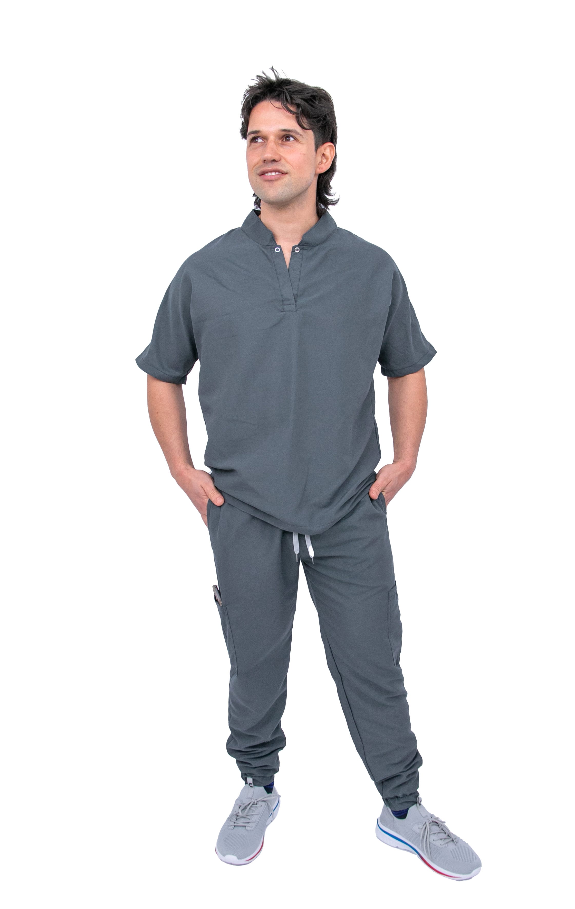 Pijama Quirúrgica Gris Oxford para Hombre $498