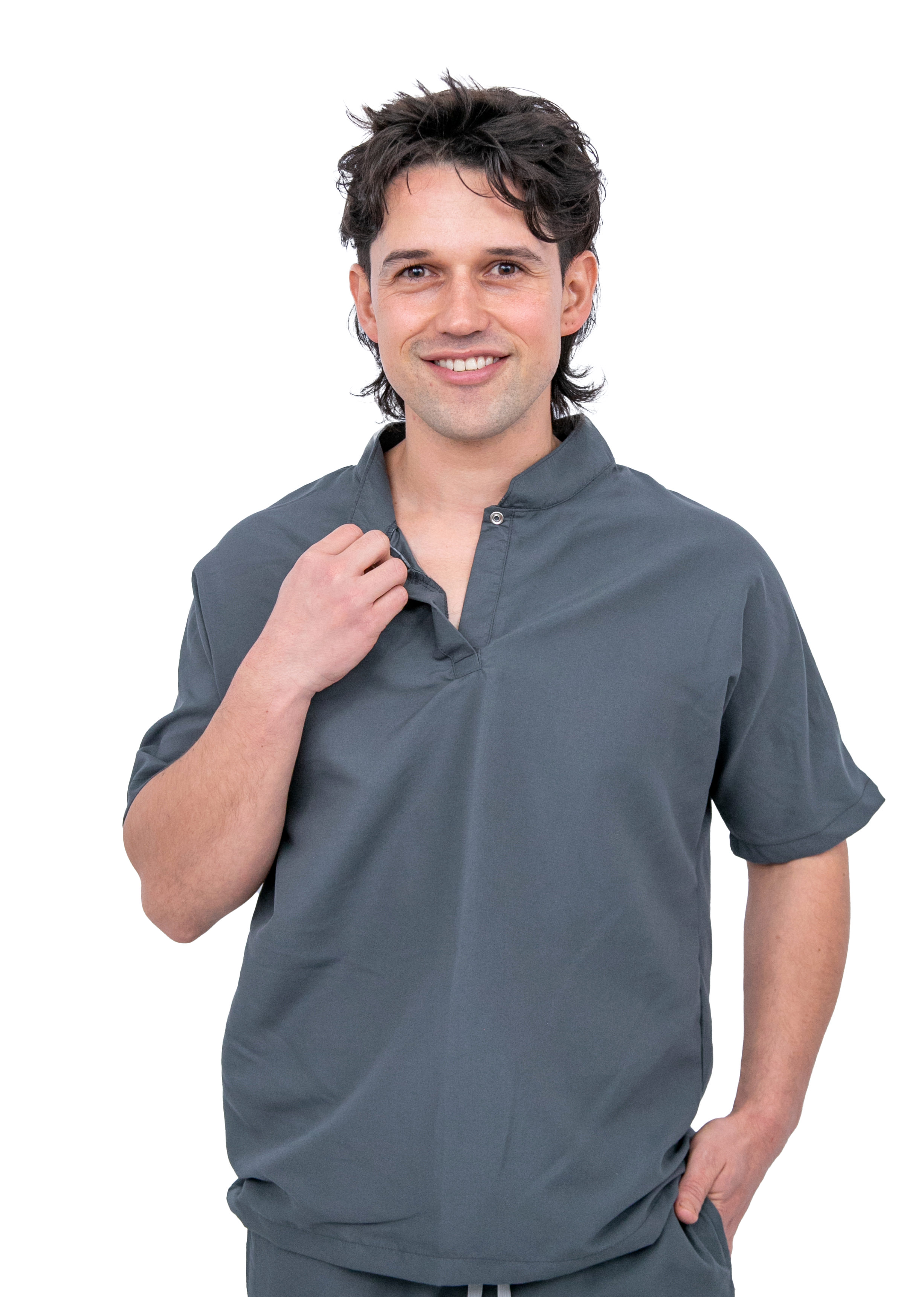 Foto 3 pulgar | Pijama Quirúrgica Gris Oxford para Hombre
