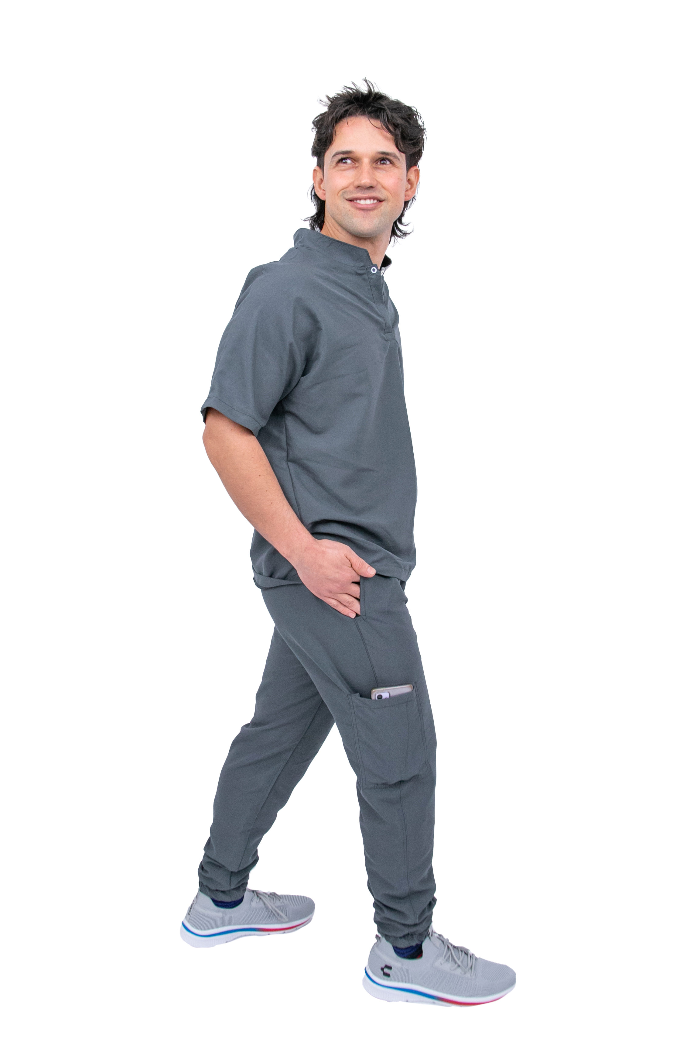 Foto 4 pulgar | Pijama Quirúrgica Gris Oxford para Hombre