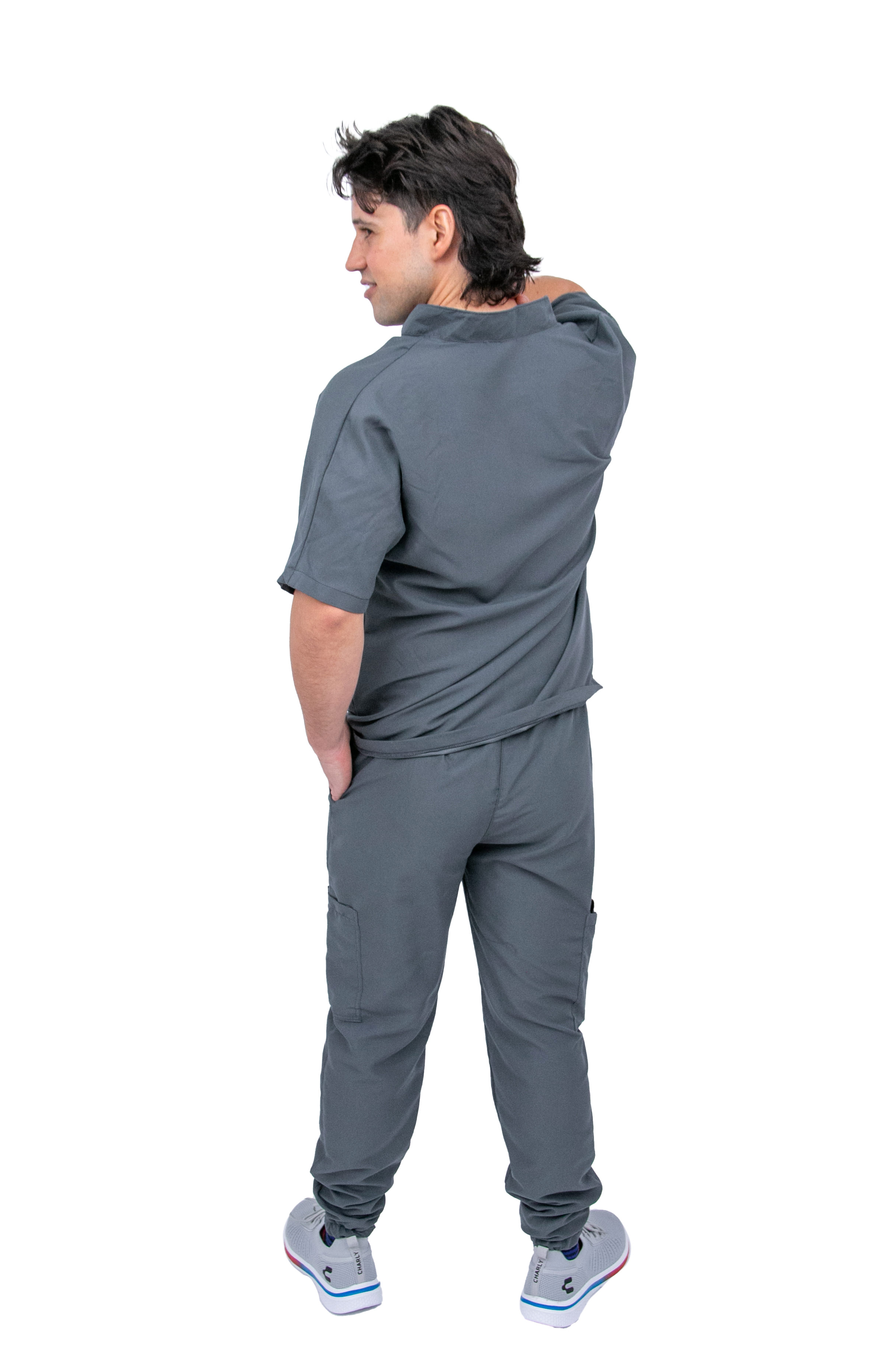 Foto 6 pulgar | Pijama Quirúrgica Gris Oxford para Hombre