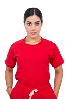 Foto 2 | Uniforme Quirúrgico Stretch Rojo para Mujer
