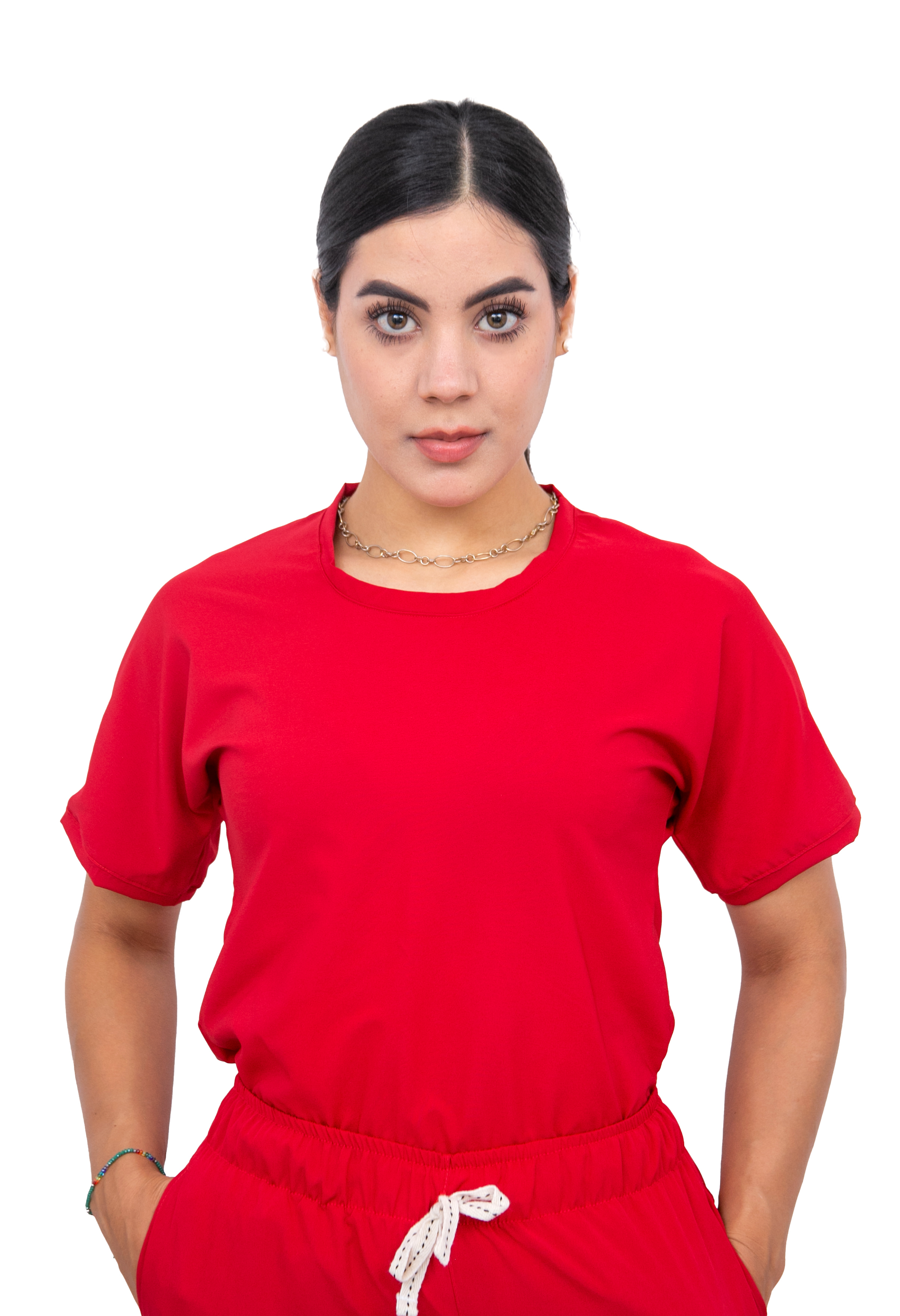 Foto 3 pulgar | Uniforme Quirúrgico Stretch Rojo para Mujer
