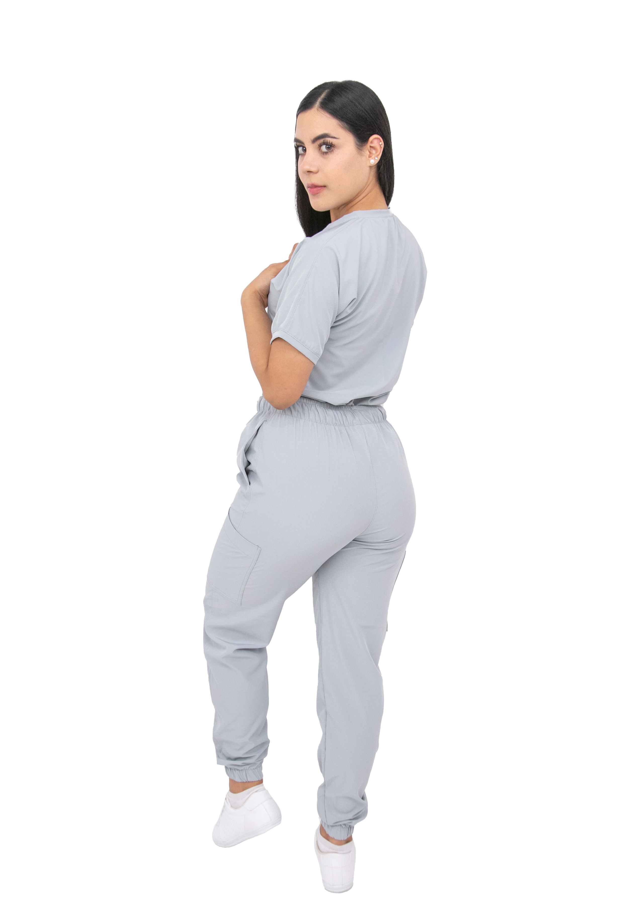 Foto 6 pulgar | Uniforme Quirúrgico Stretch Gris Antifluidos para Mujer