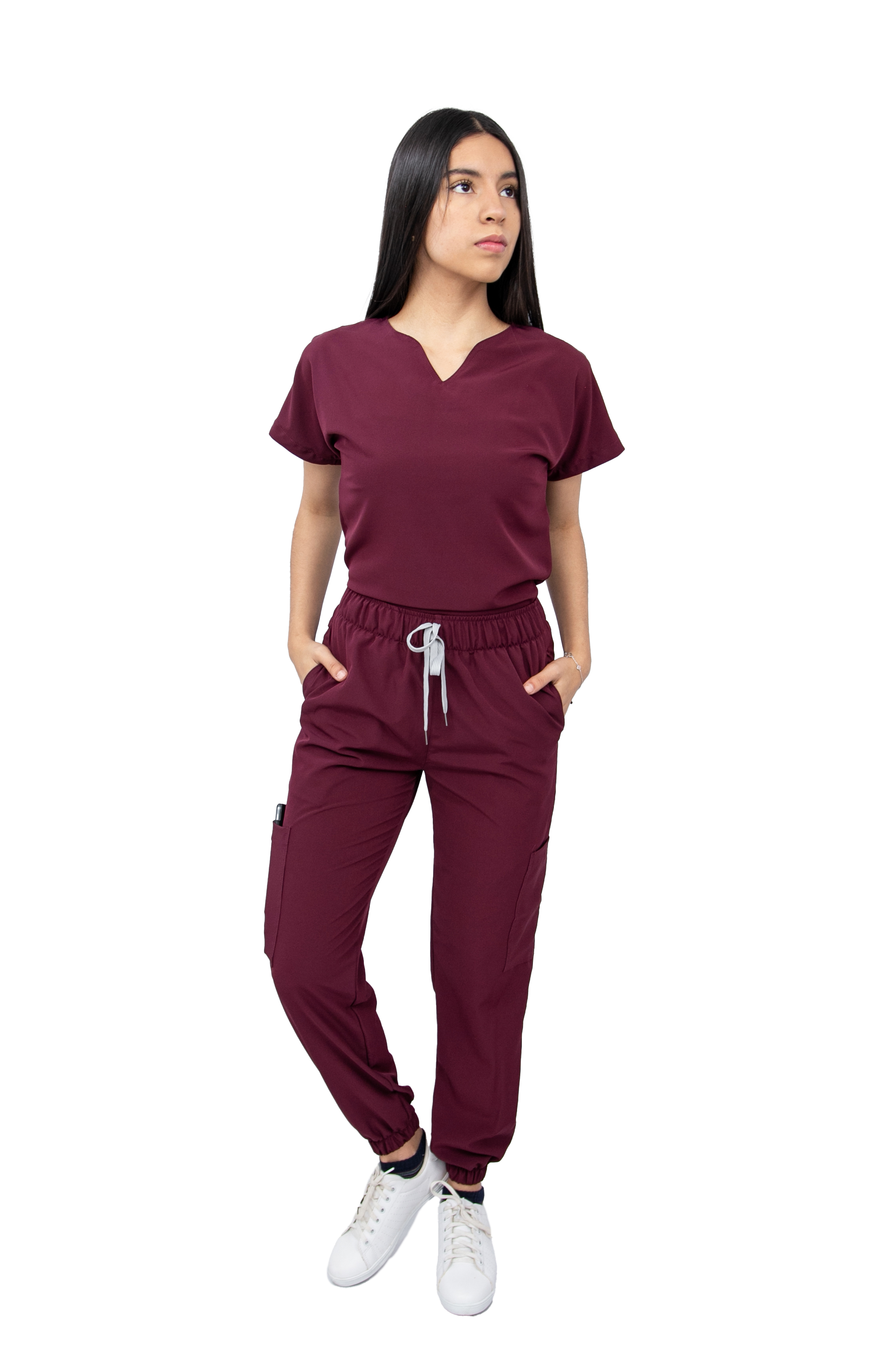 Foto 2 pulgar | Pijama Quirúrgica Antifluido Scrub Vino para Mujer