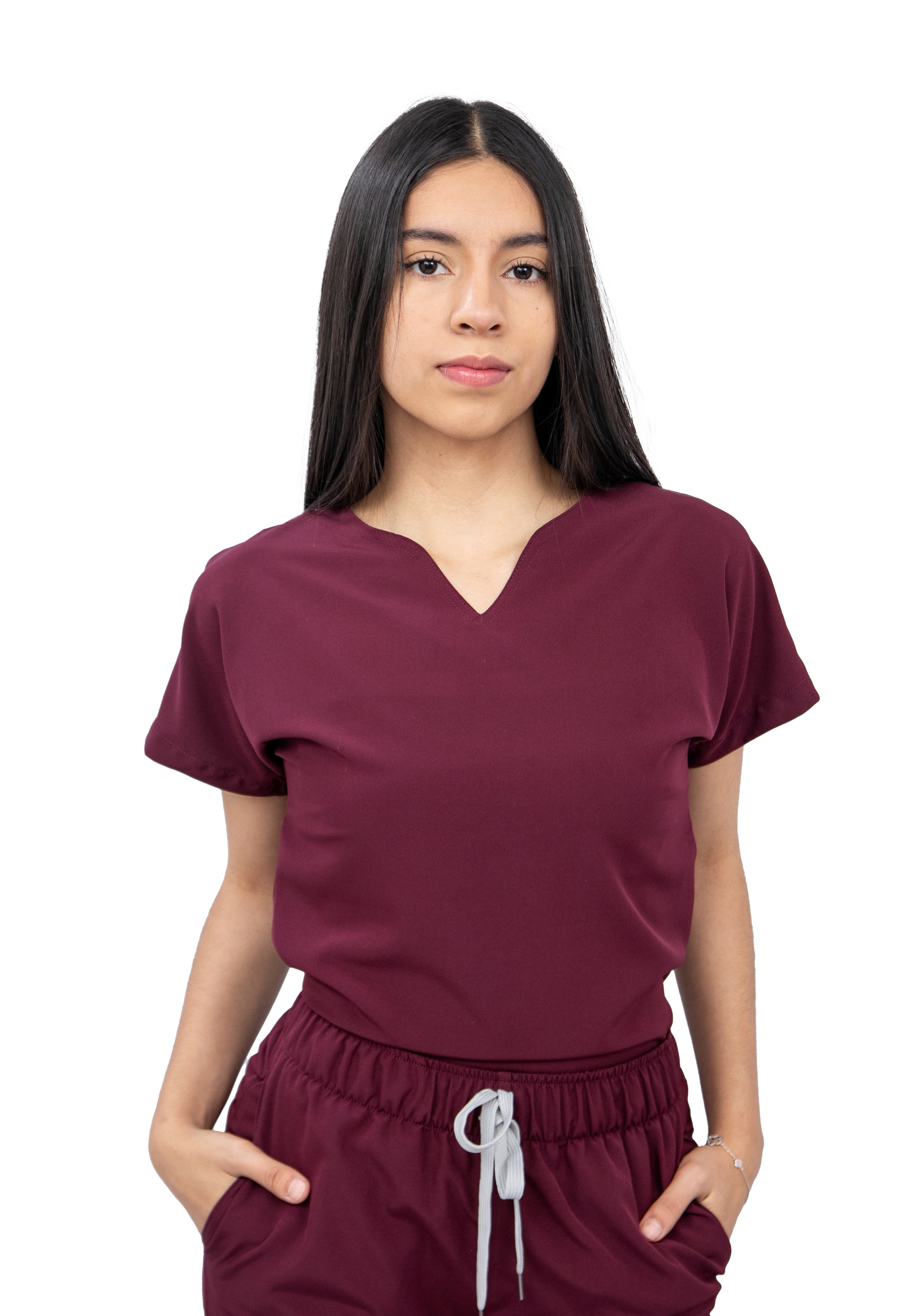 Foto 2 | Pijama Quirúrgica Antifluido Scrub Vino para Mujer