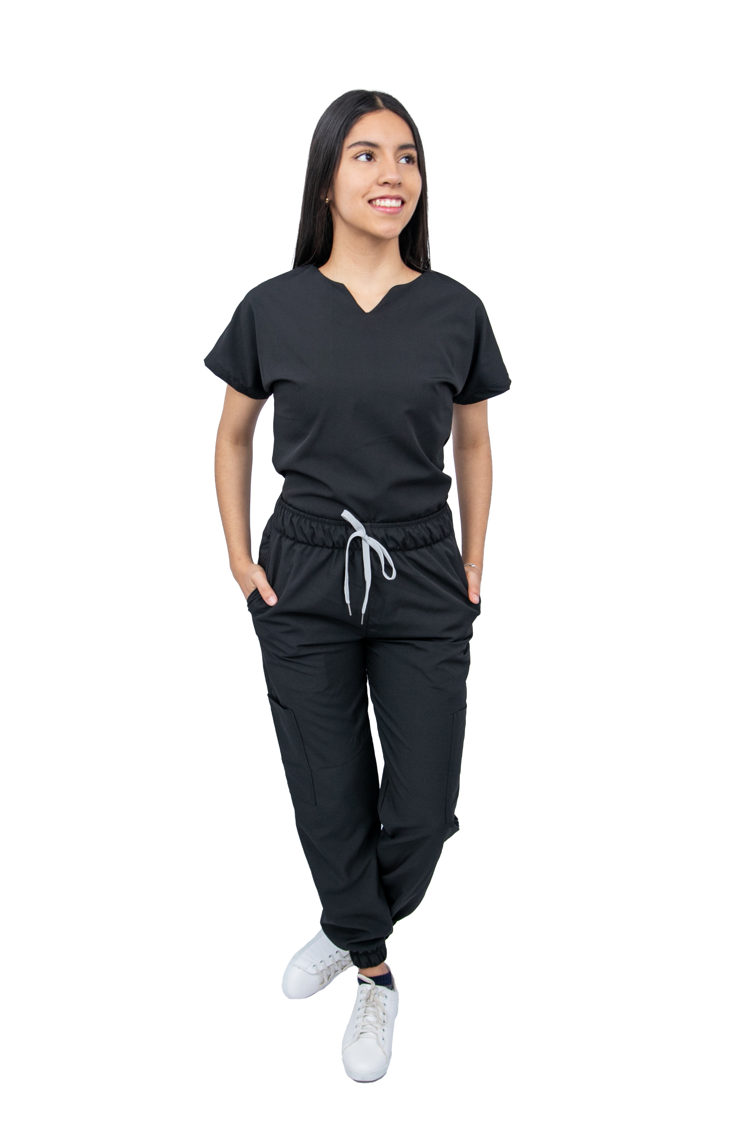 Foto 2 pulgar | Pijama Quirúrgica Antifluido Scrub Negra para Mujer