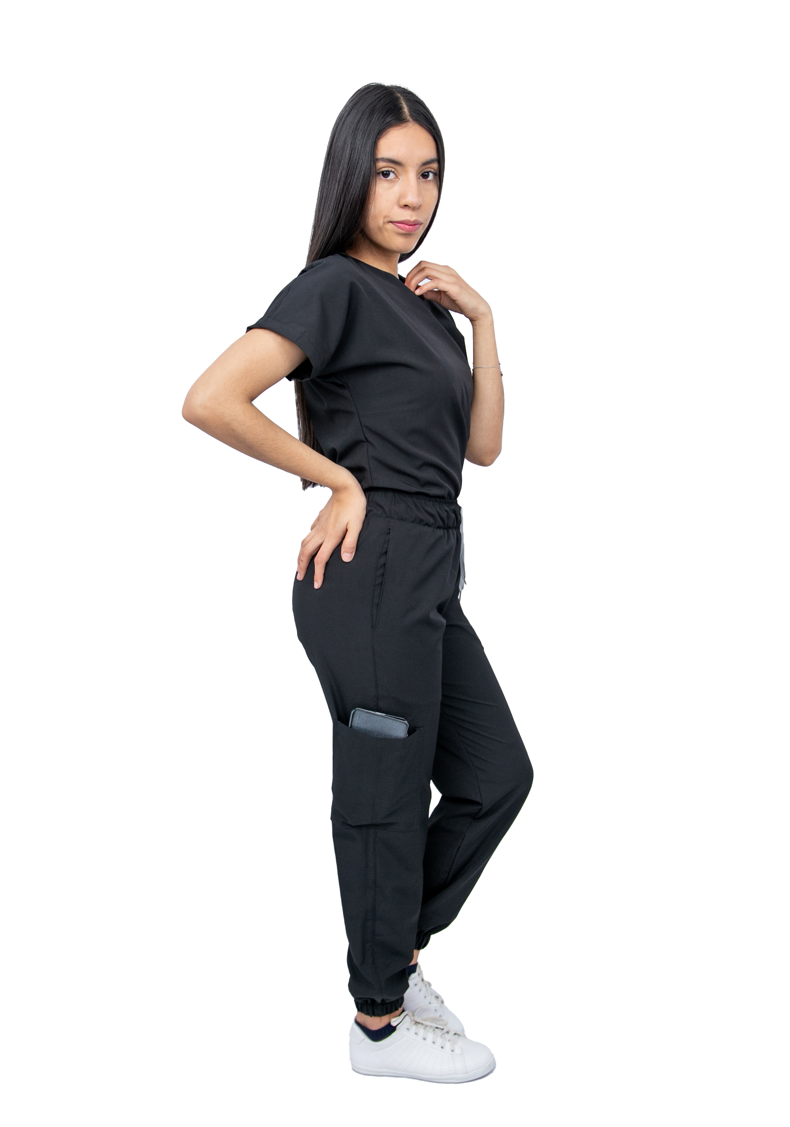Foto 3 | Pijama Quirúrgica Antifluido Scrub Negra para Mujer