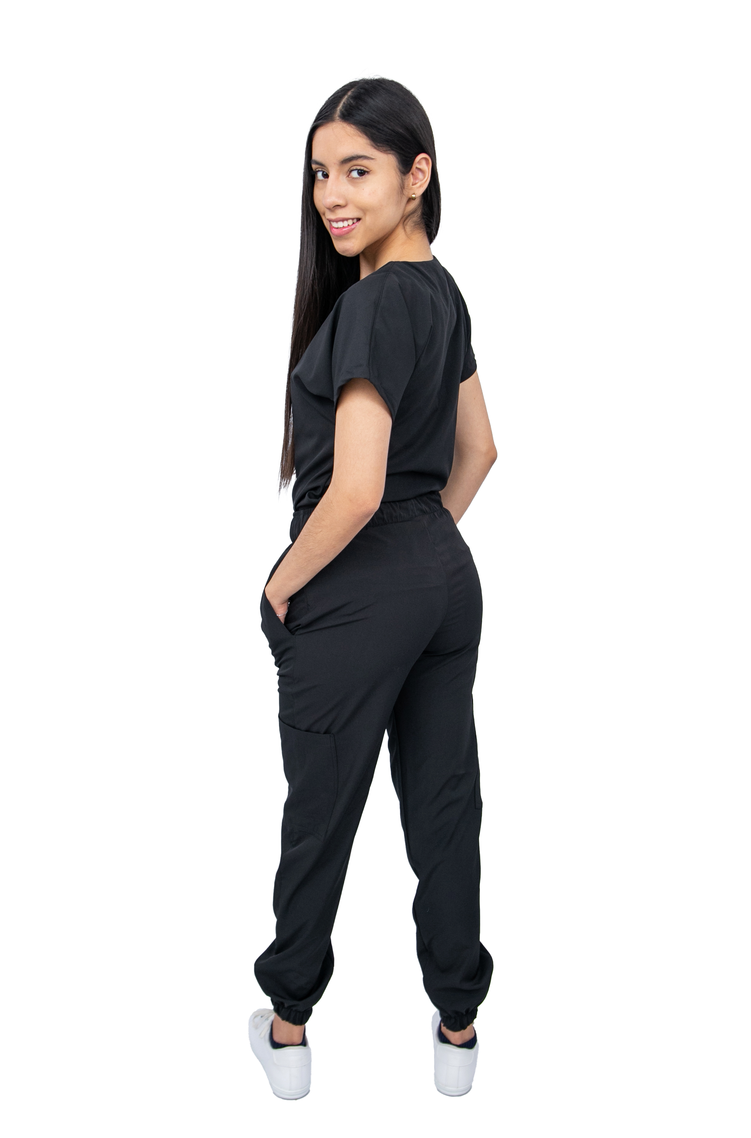 Foto 6 pulgar | Pijama Quirúrgica Antifluido Scrub Negra para Mujer