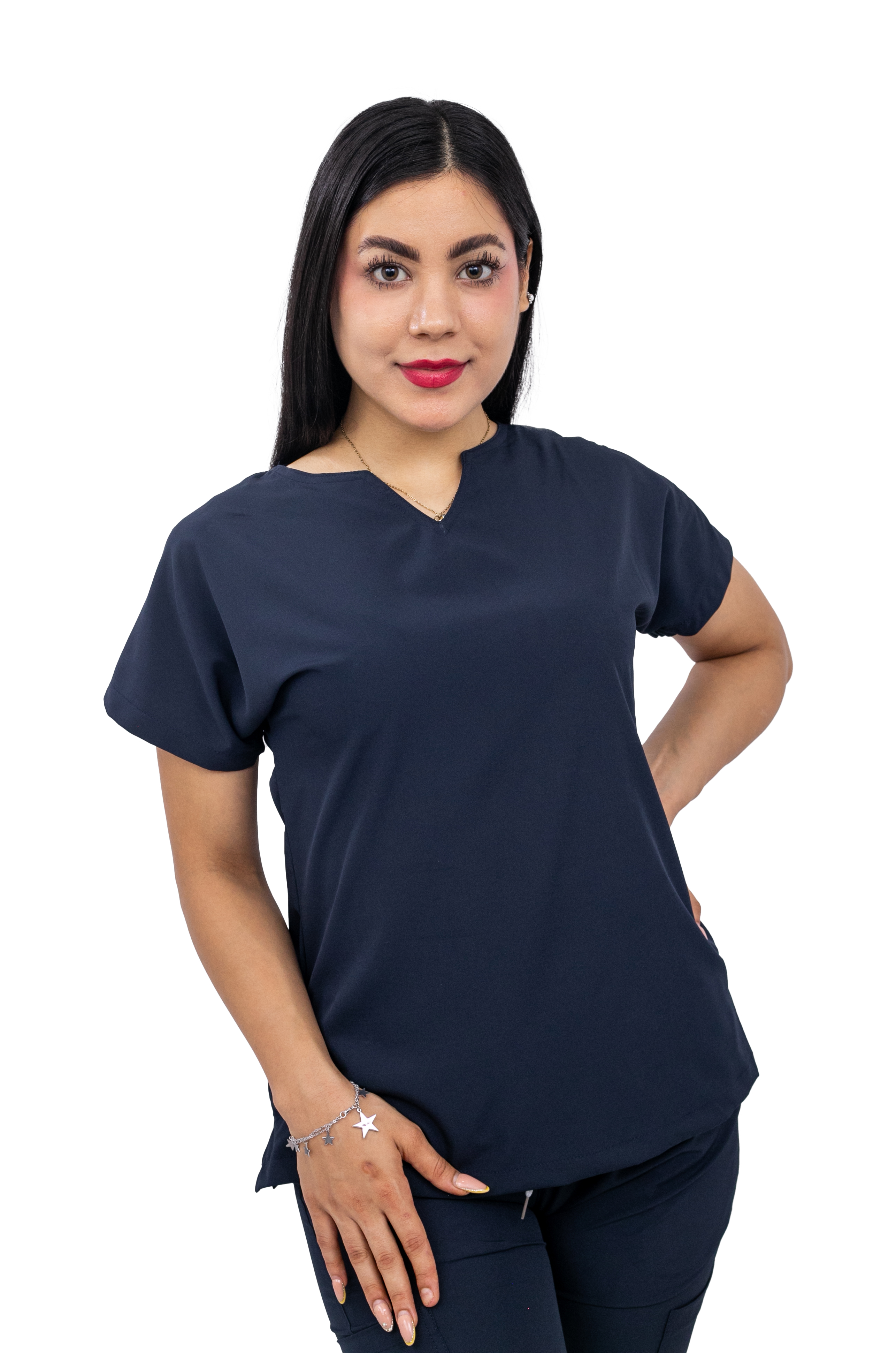 Foto 3 pulgar | Pijama Quirúrgica Antifluido Azul Marino para Mujer