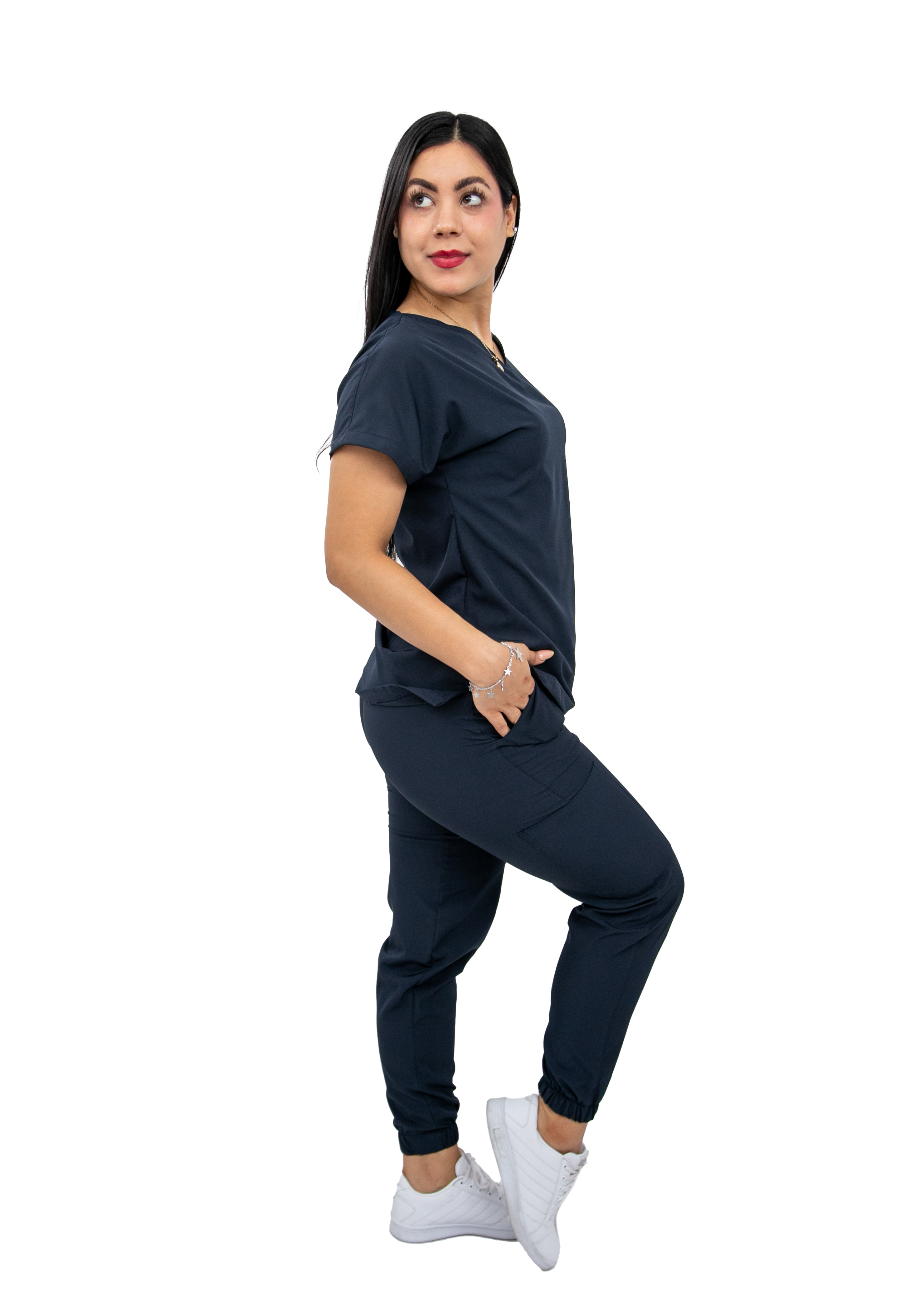 Foto 4 pulgar | Pijama Quirúrgica Antifluido Azul Marino para Mujer