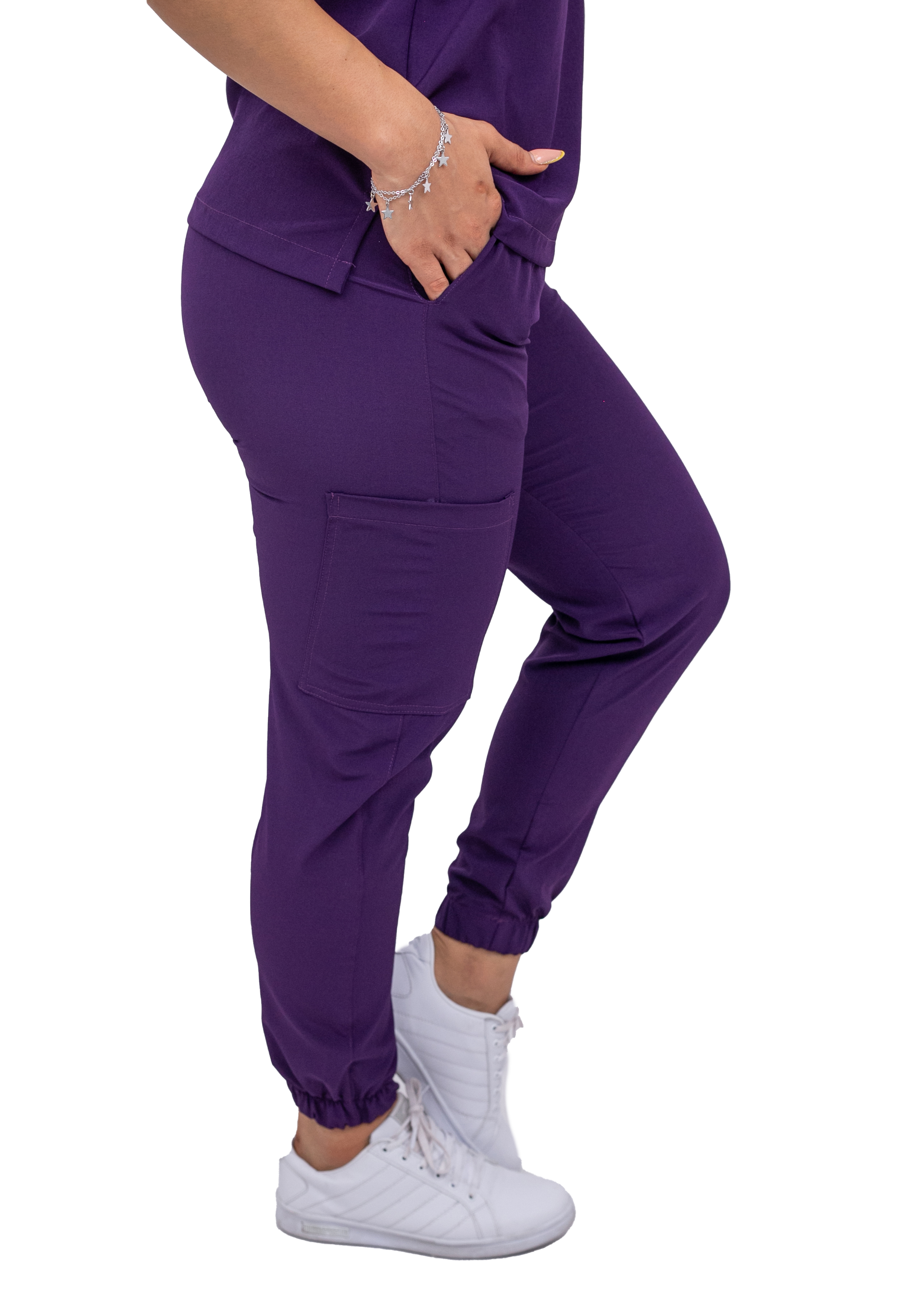 Foto 4 | Pijama Quirúrgica Antifluido Morada para Mujer