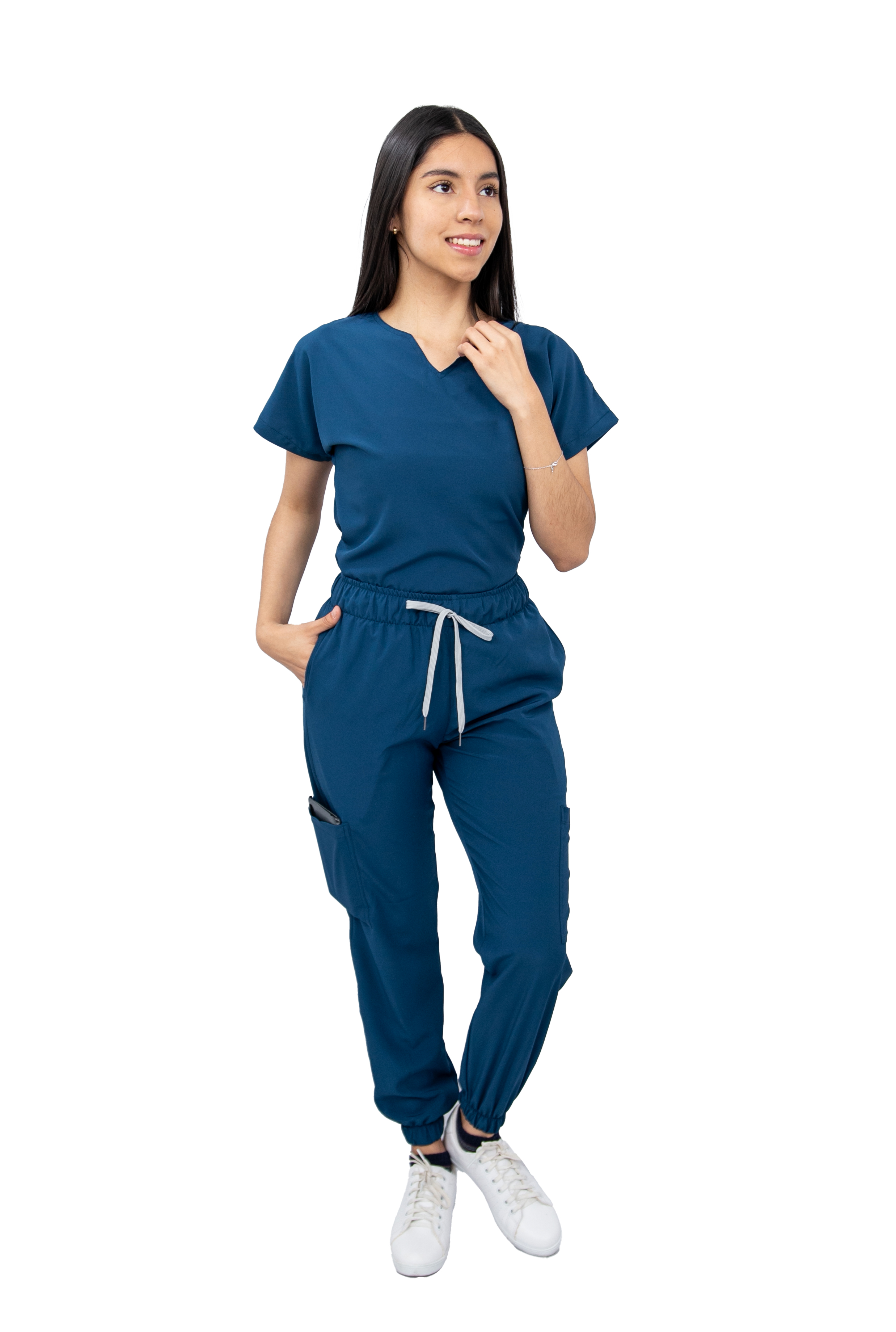 Foto 2 pulgar | Pijama Quirúrgica Jogger Stretch Antifluido Scrub Nala Petróleo