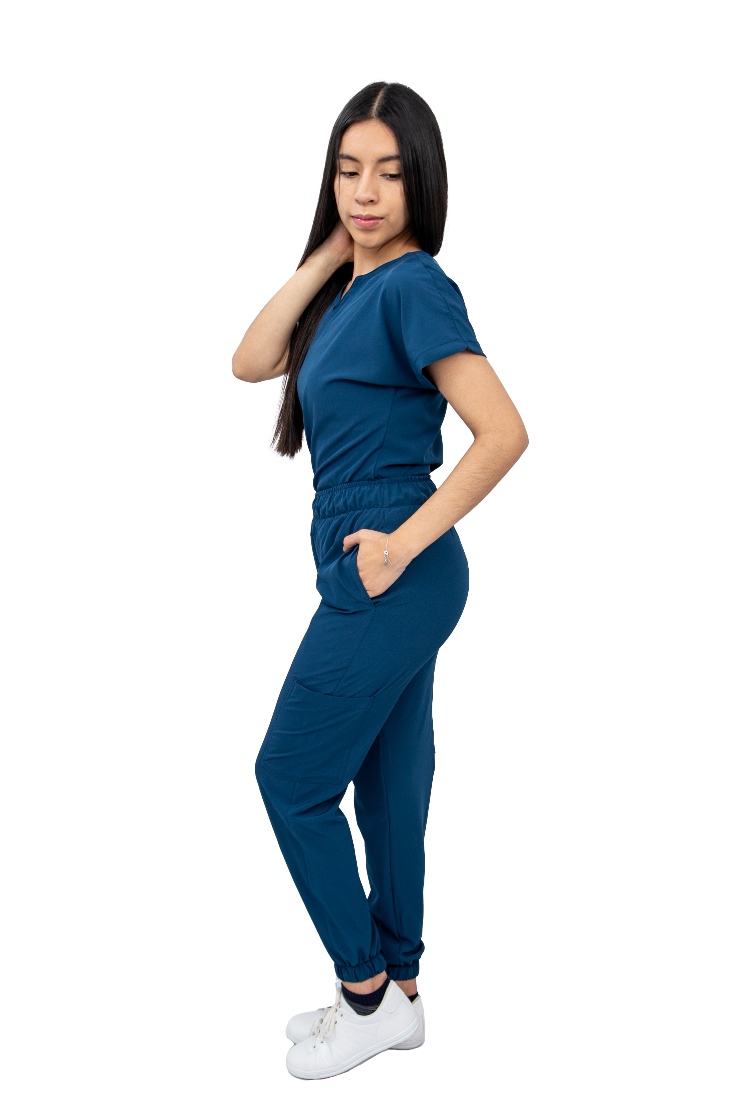Foto 4 pulgar | Pijama Quirúrgica Jogger Stretch Antifluido Scrub Nala Petróleo