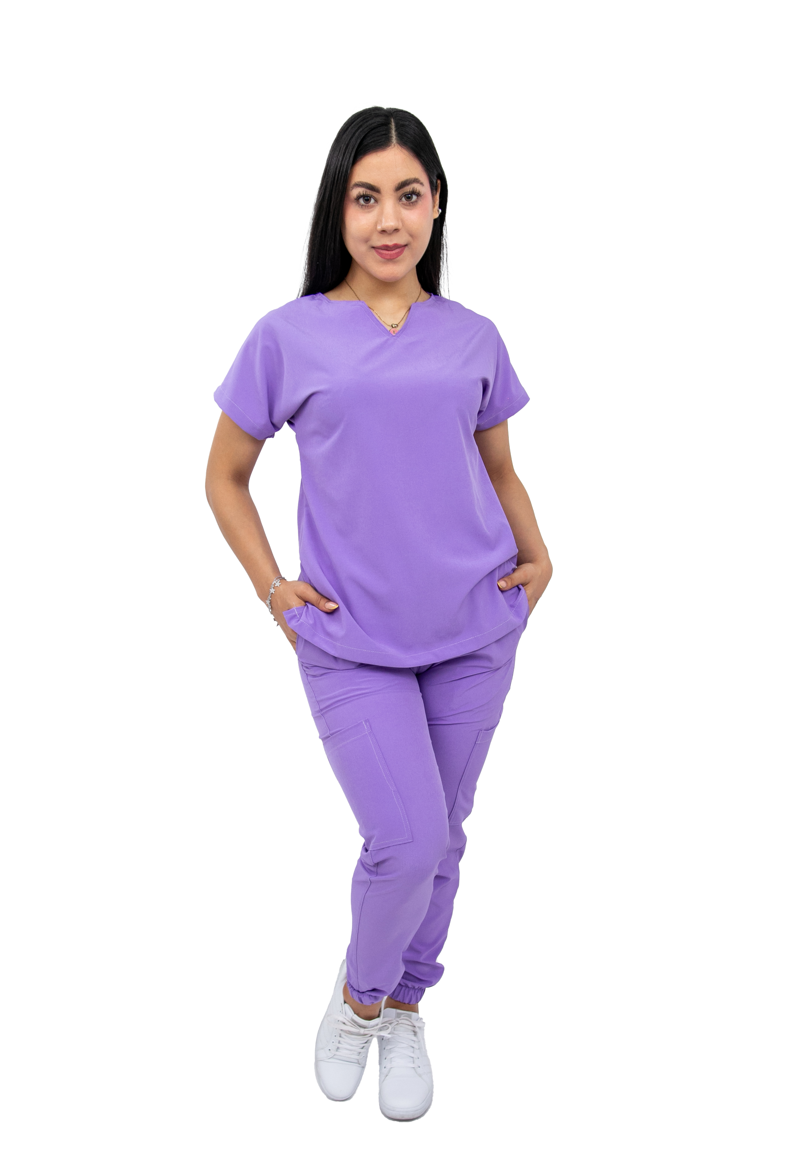 Foto 2 pulgar | Pijama Quirúrgica Antifluido Lila para Mujer