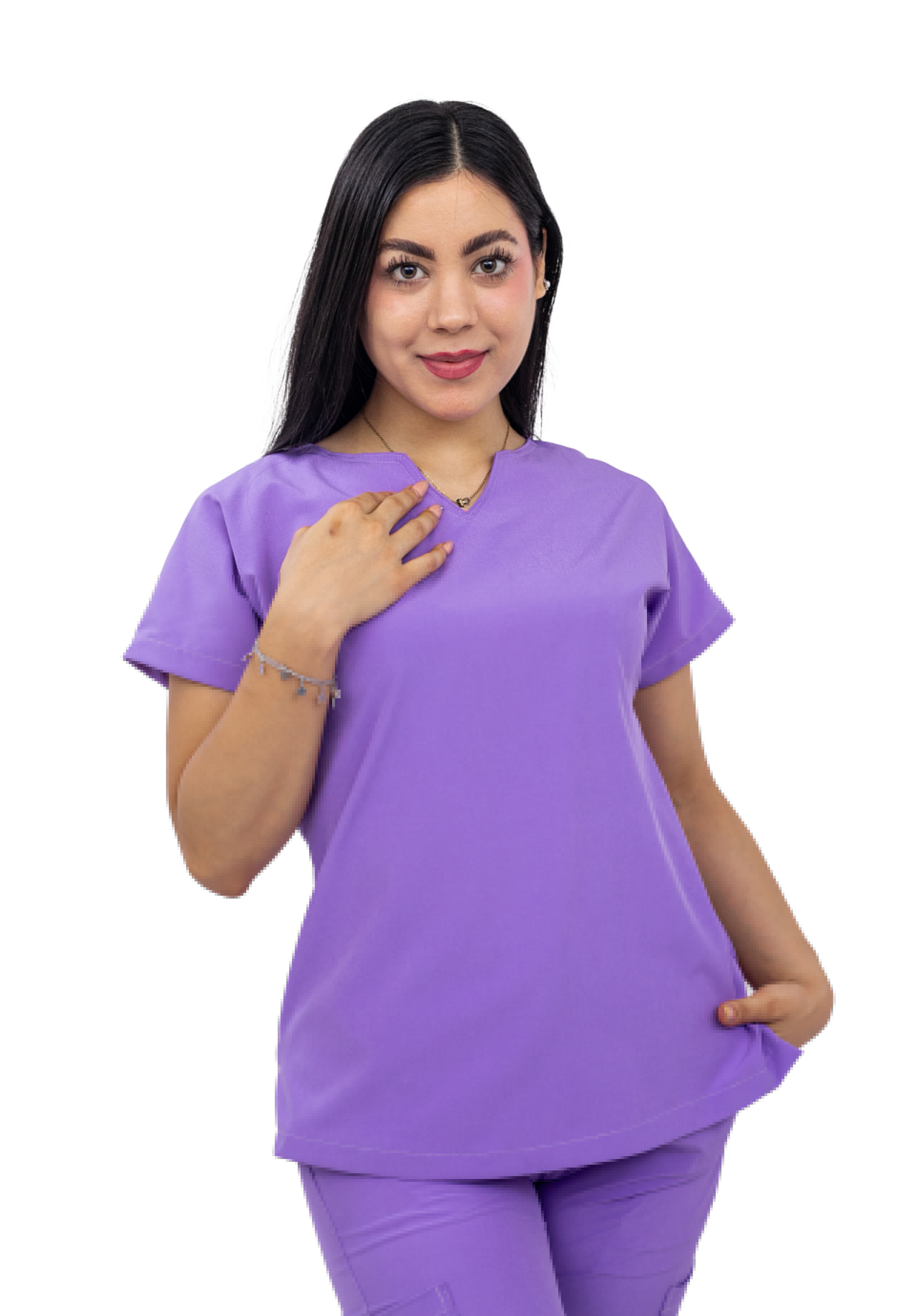 Foto 3 pulgar | Pijama Quirúrgica Antifluido Lila para Mujer
