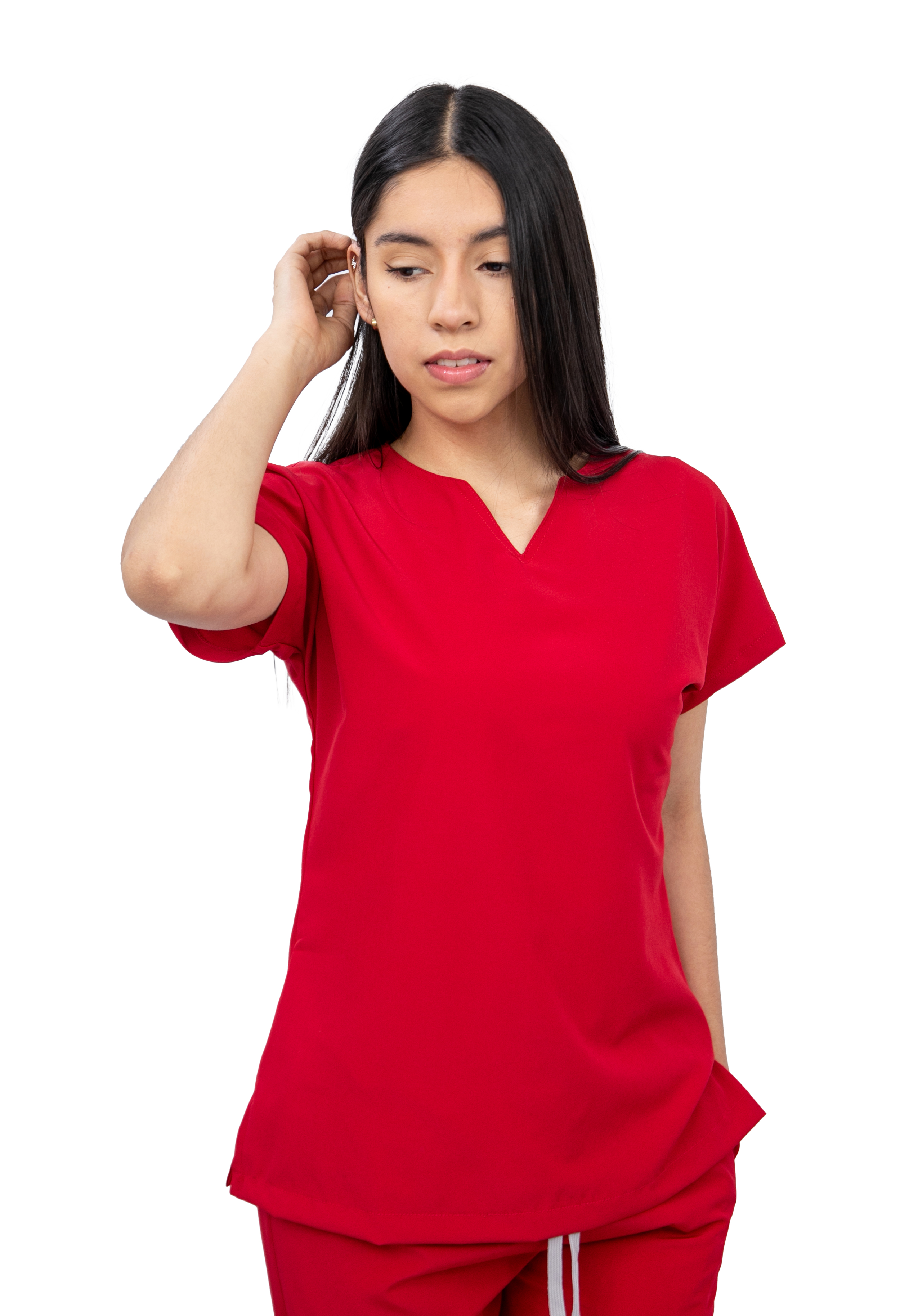 Foto 3 pulgar | Pijama Quirúrgica Jogger Stretch Roja para Mujer