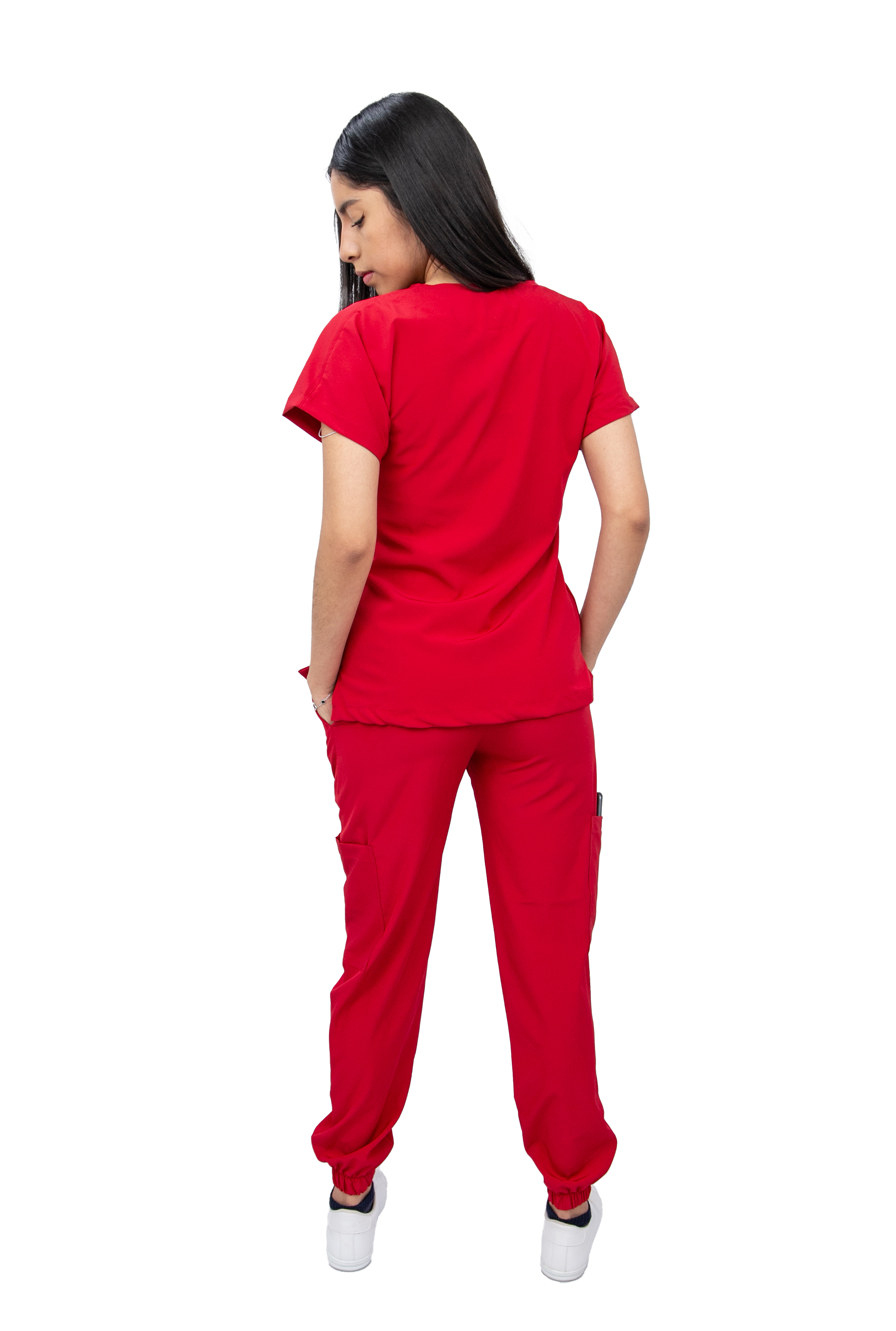 Foto 6 pulgar | Pijama Quirúrgica Jogger Stretch Roja para Mujer