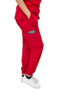 Foto 4 | Pijama Quirúrgica Jogger Stretch Roja para Mujer