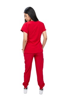 Foto 5 | Pijama Quirúrgica Jogger Stretch Roja para Mujer
