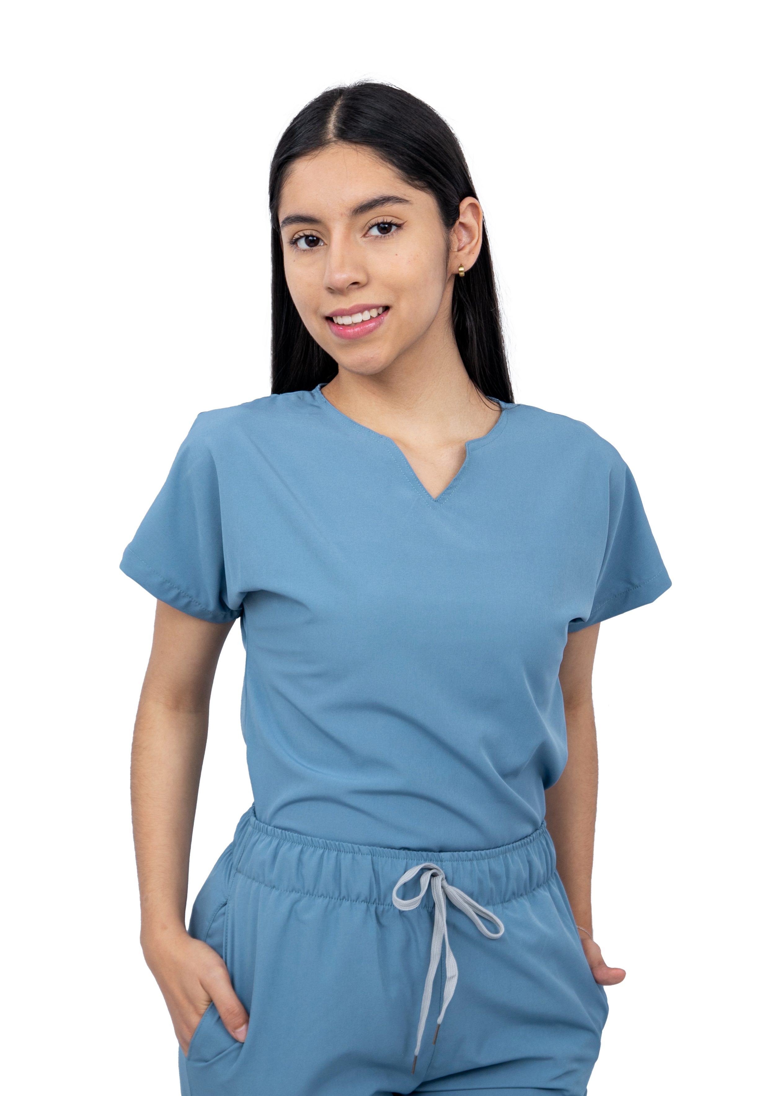 Foto 2 | Pijama Quirúrgica Para Mujer Antifluido Azul Pantalón Jogger Stretch Scrub Kolorum Modelo Nala