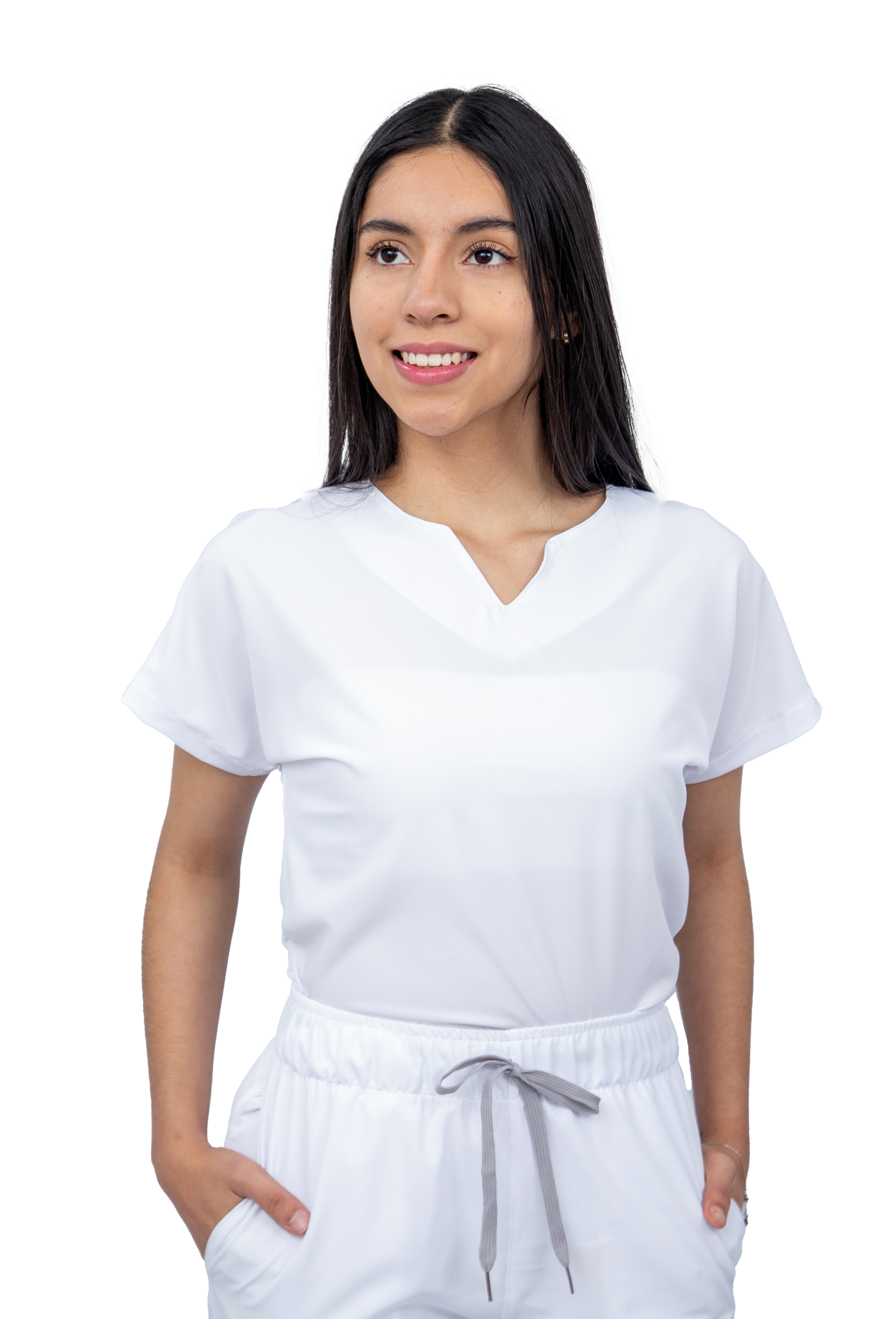 Foto 2 | Pijama Quirúrgica Para Mujer Antifluido Blanca Pantalón Jogger Stretch Scrub Kolorum Modelo Nala