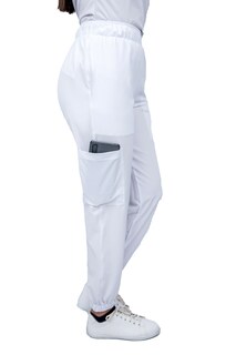 Foto 4 | Pijama Quirúrgica Para Mujer Antifluido Blanca Pantalón Jogger Stretch Scrub Kolorum Modelo Nala