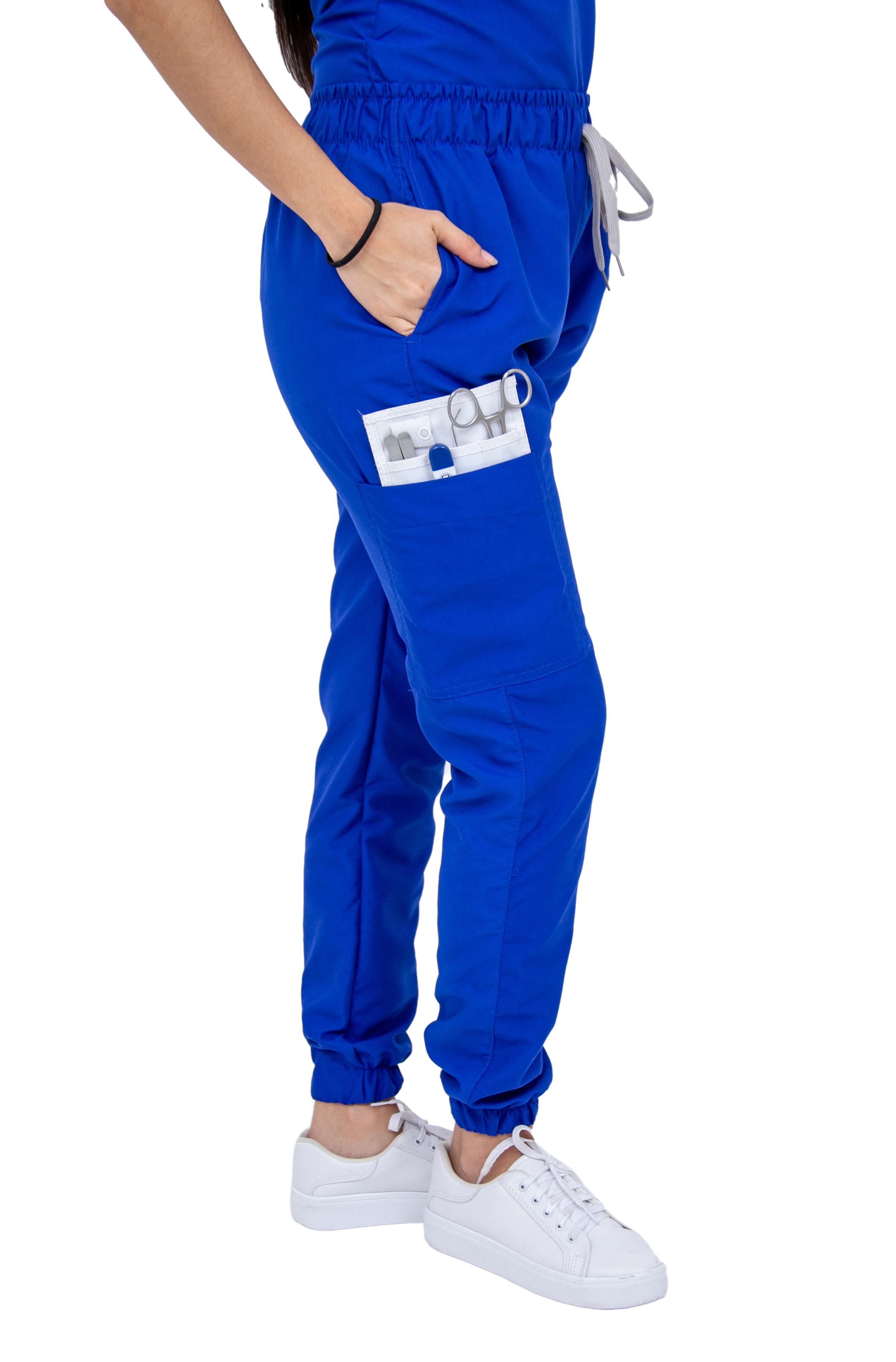 Foto 5 pulgar | Pijama Quirúrgica Para Mujer Antifluido Azul Rey Pantalón Jogger Stretch Scrub Kolorum Modelo Mao