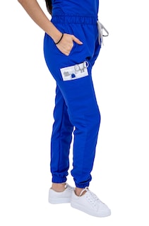 Foto 4 | Pijama Quirúrgica Para Mujer Antifluido Azul Rey Pantalón Jogger Stretch Scrub Kolorum Modelo Mao