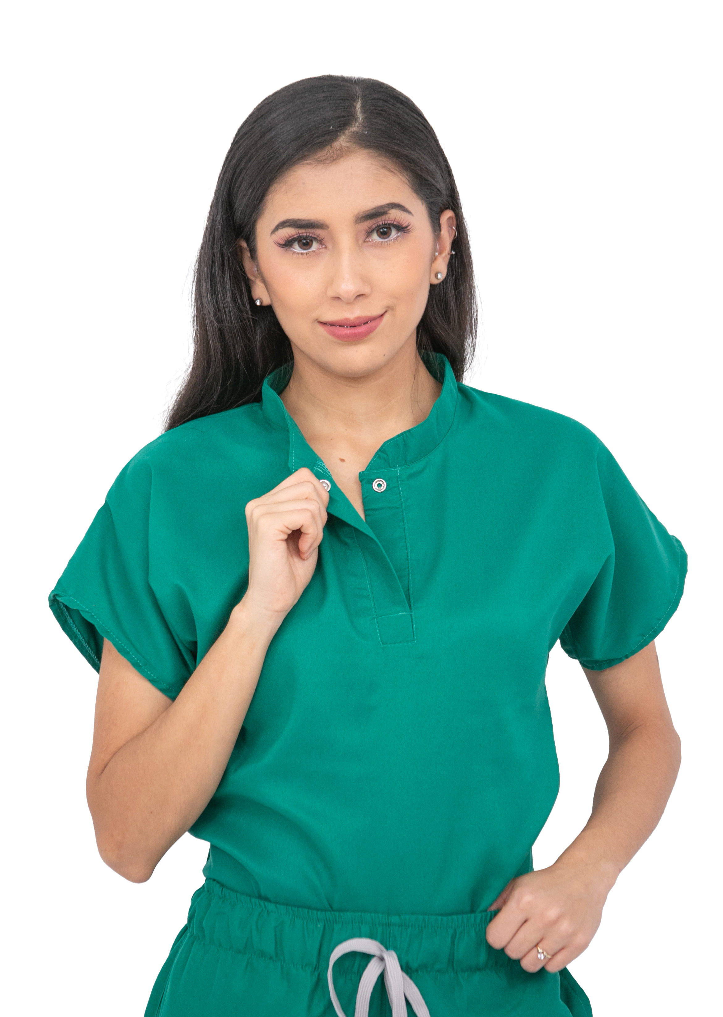 Foto 3 pulgar | Pijama Quirúrgica Para Mujer Antifluido Verde Jade Pantalón Jogger Stretch Scrub Kolorum Modelo Mao