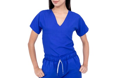 Foto 5 | Pijama Quirúrgica Para Mujer Antifluido Azul Rey Pantalón Jogger Stretch Scrub Kolorum Modelo V