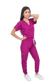 Foto 1 | Pijama Quirúrgica Para Mujer Antifluido Bugambilia Pantalón Jogger Stretch Scrub Kolorum Modelo V
