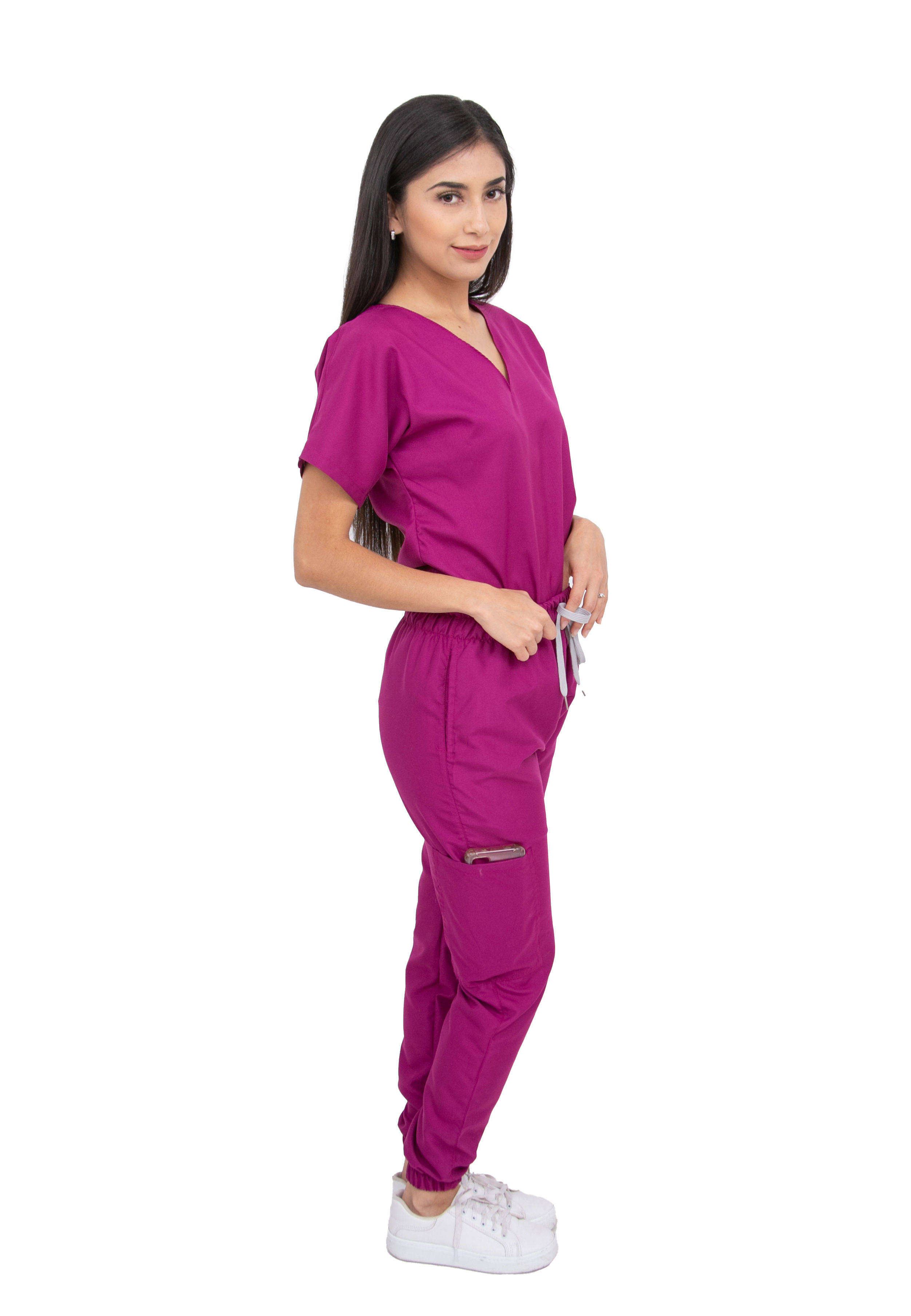 Foto 4 pulgar | Pijama Quirúrgica Para Mujer Antifluido Bugambilia Pantalón Jogger Stretch Scrub Kolorum Modelo V