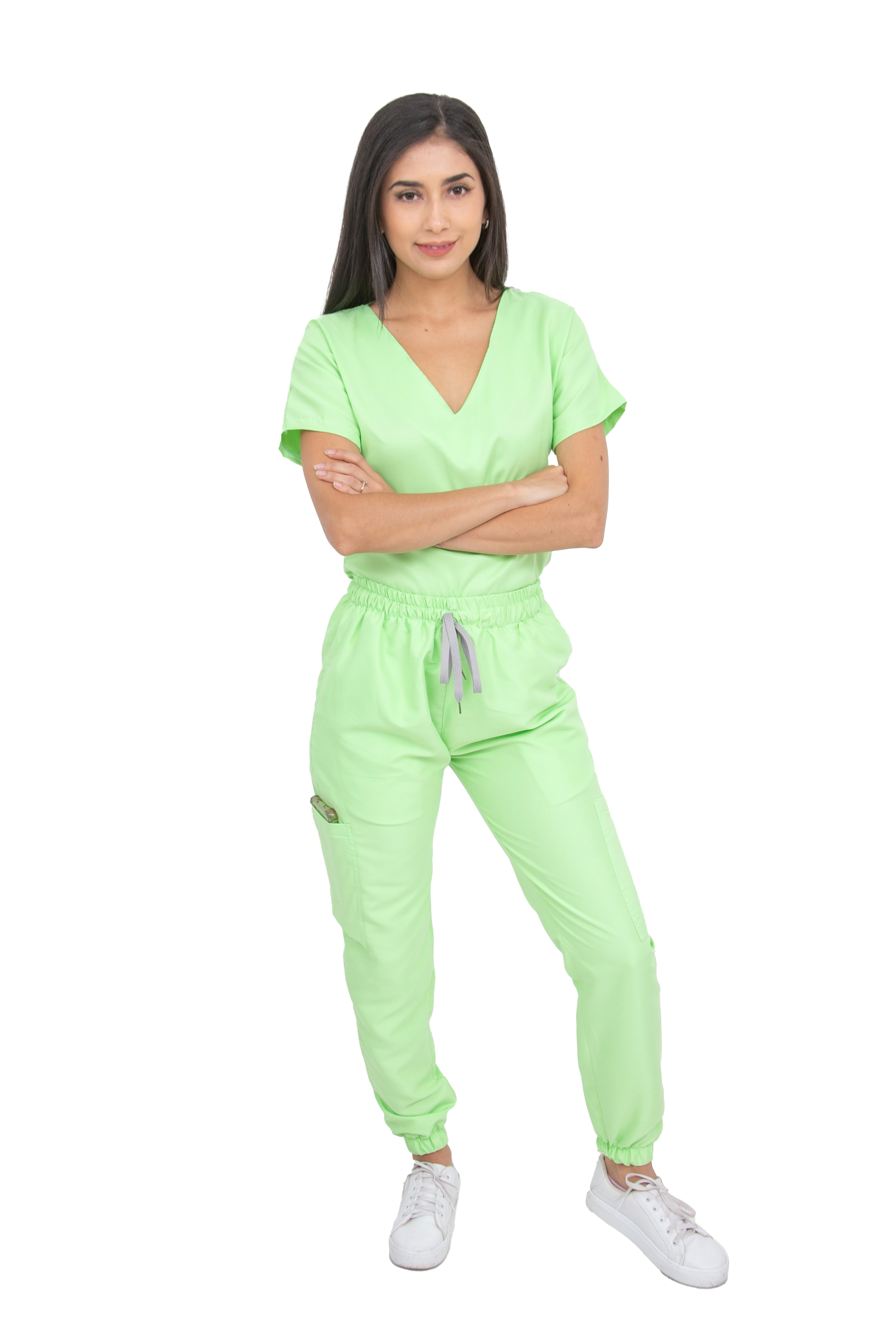 Foto 1 | Pijama Quirúrgica Para Mujer Antifluido Pistache Pantalón Jogger Stretch Scrub Kolorum Modelo V